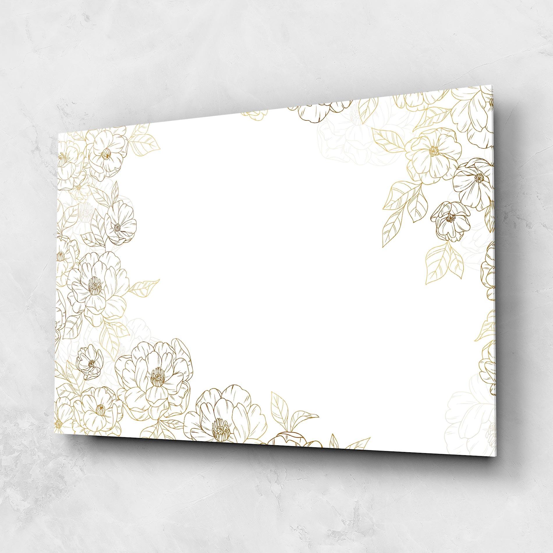 Glasbild Flower Gold Line mockup 1