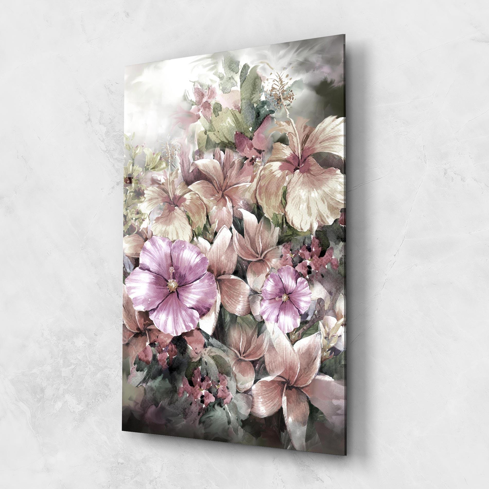 Glasbild Contrastul De Flori mockup 1