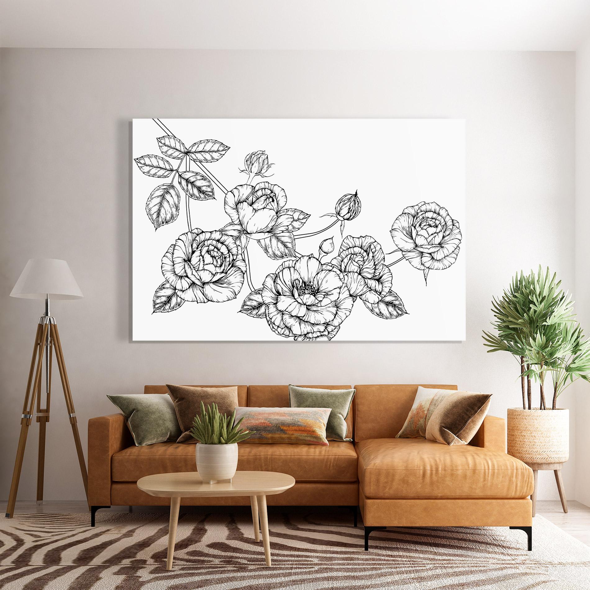 Glasbild Big Roses Line mockup 7