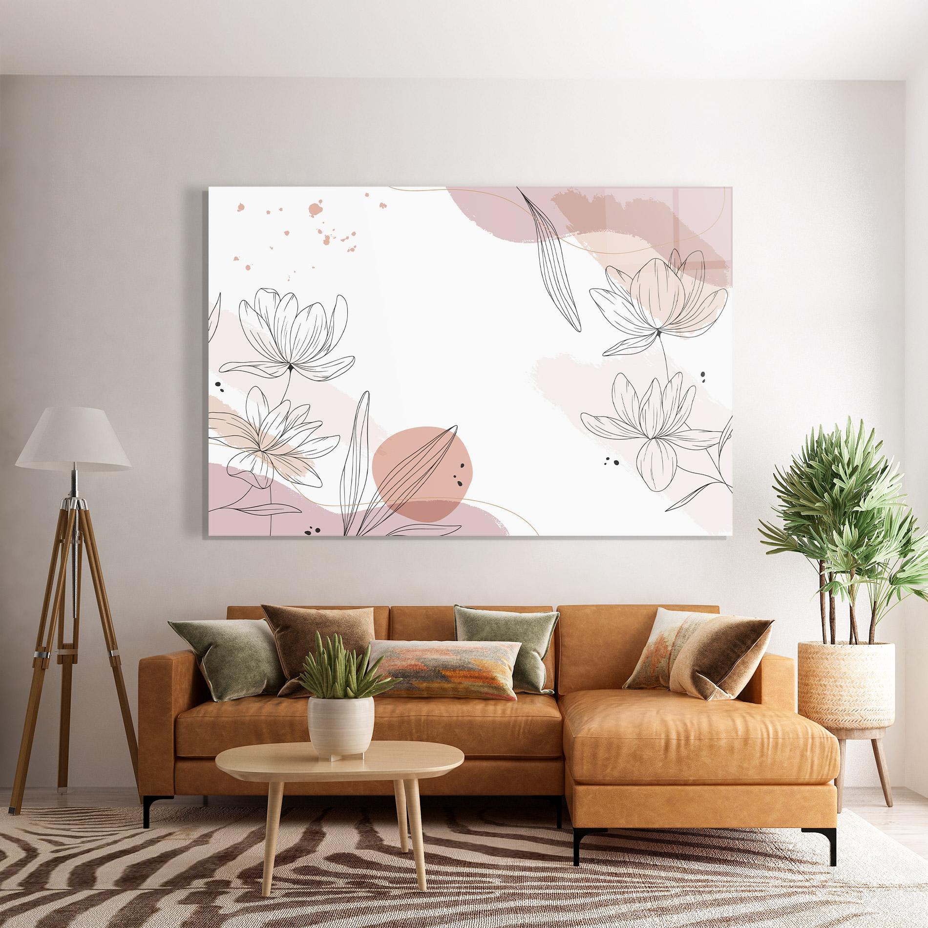 Glasbild Black Pink Line mockup 7