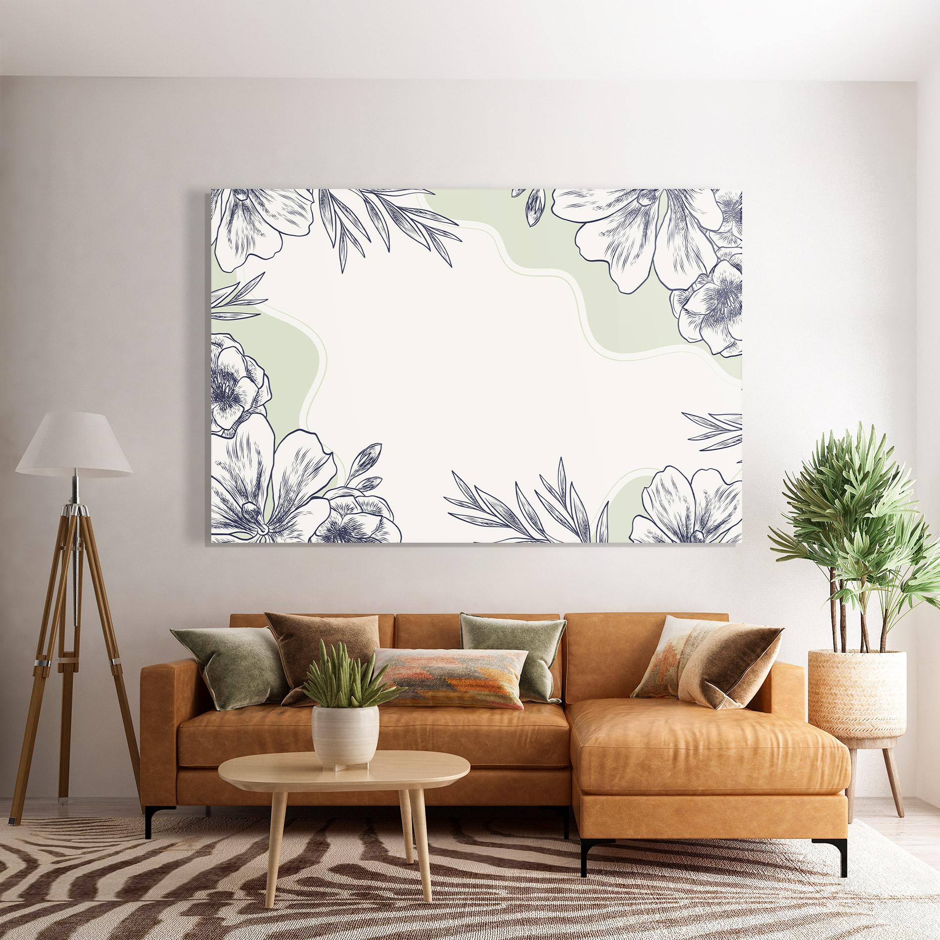 Glasbild Blue Line Green mockup 7