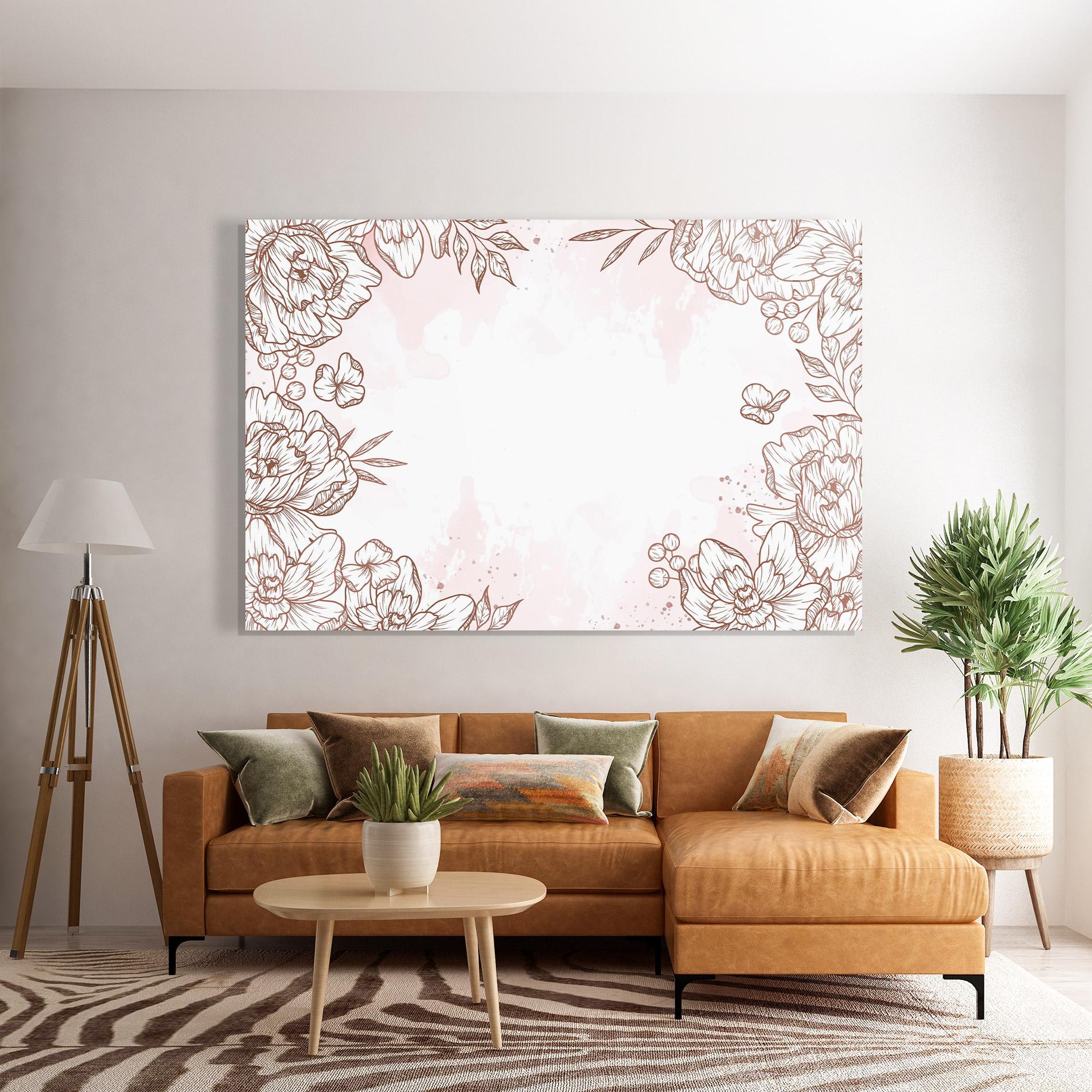 Glasbild Brown Flower Line mockup 7