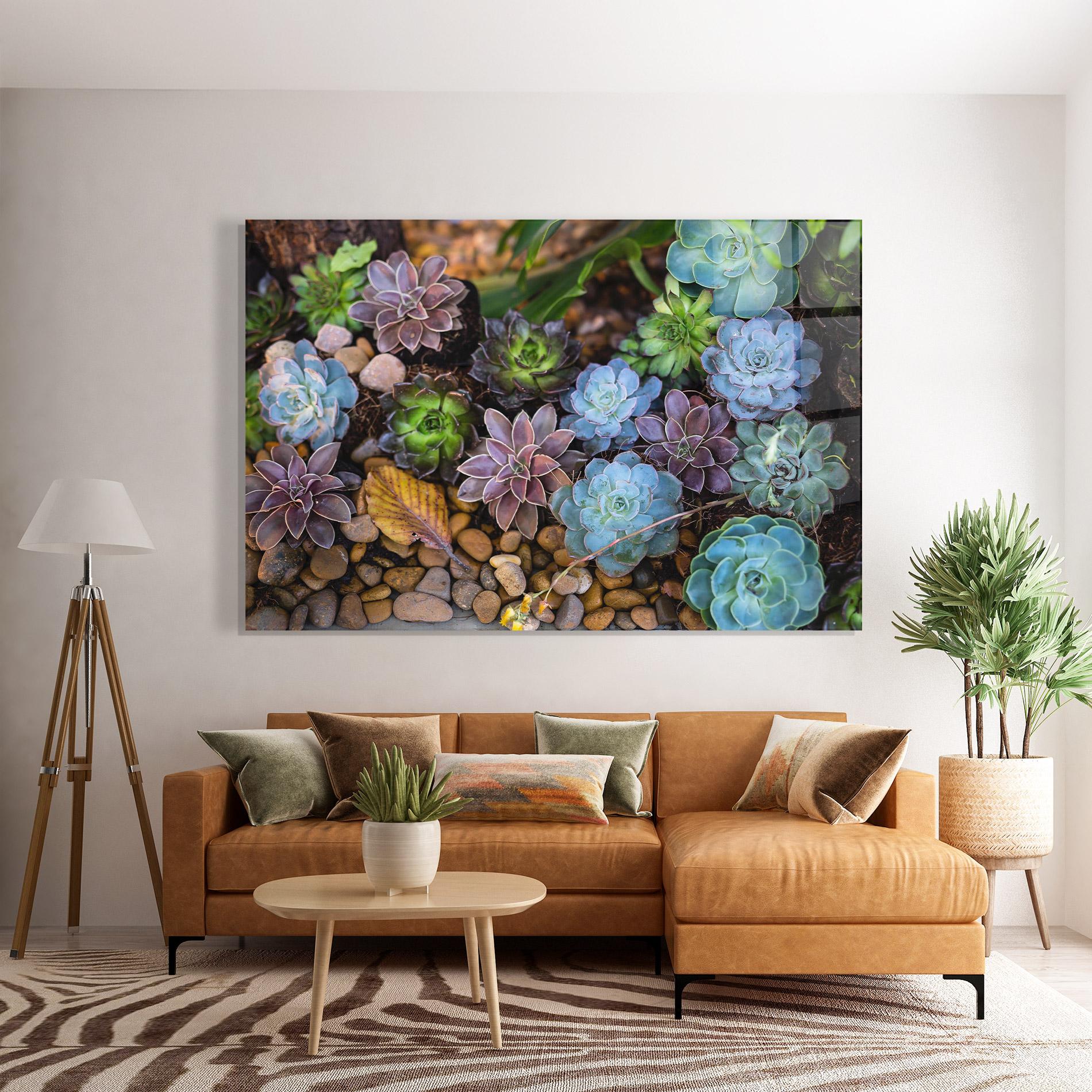 Glasbild Colorful Flowers mockup 7