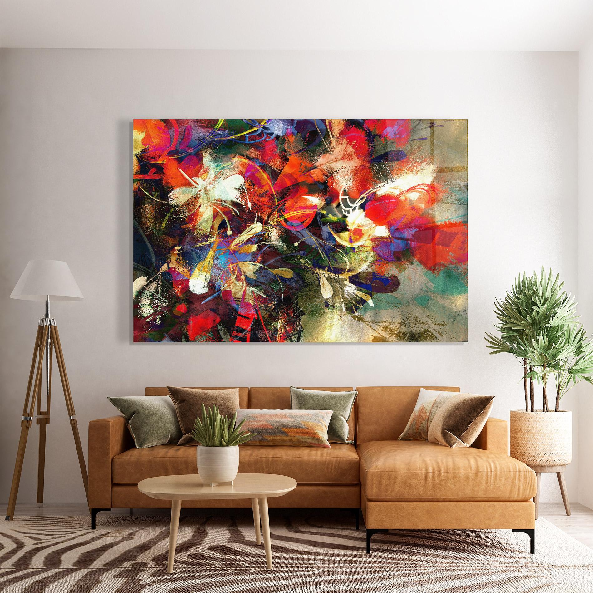 Glasbild Flori Abstracte mockup 7