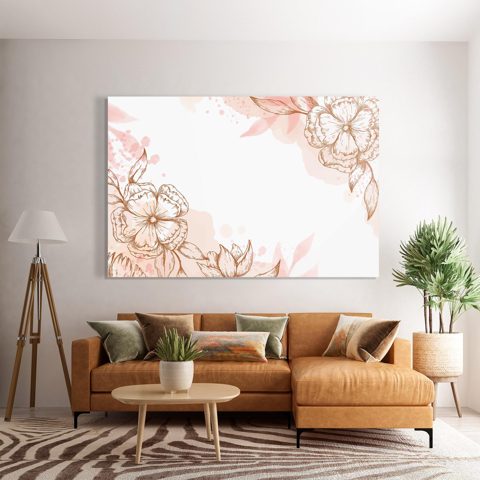 Glasbild Red Brown Line mockup 7