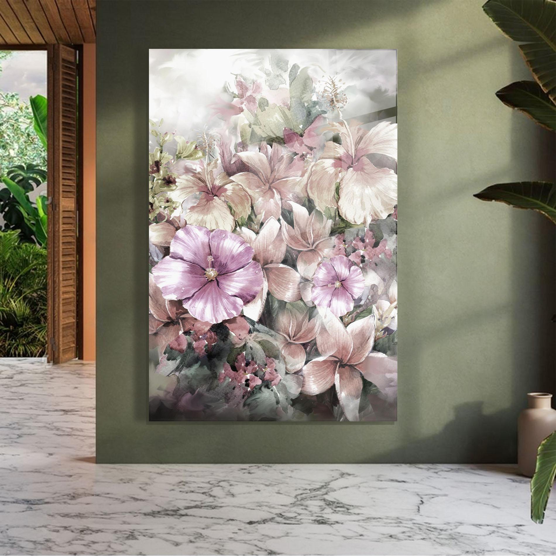 Glasbild Contrastul De Flori mockup 7