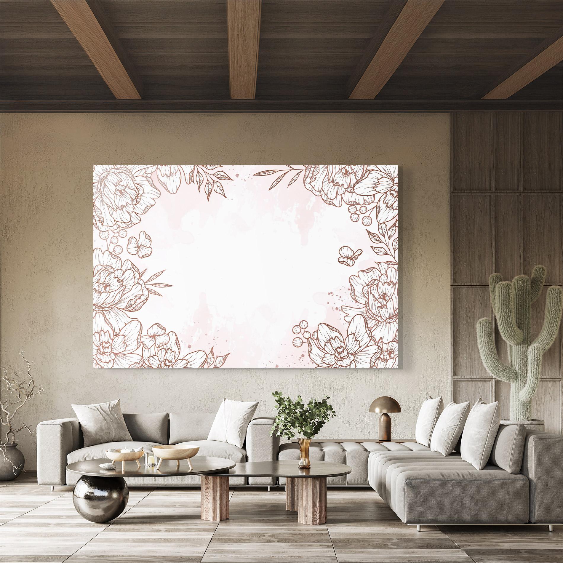 Glasbild Brown Flower Line mockup 8