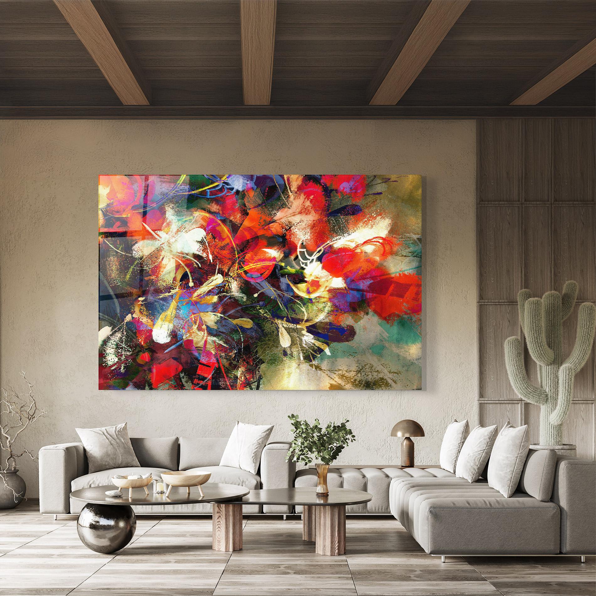 Glasbild Flori Abstracte mockup 8