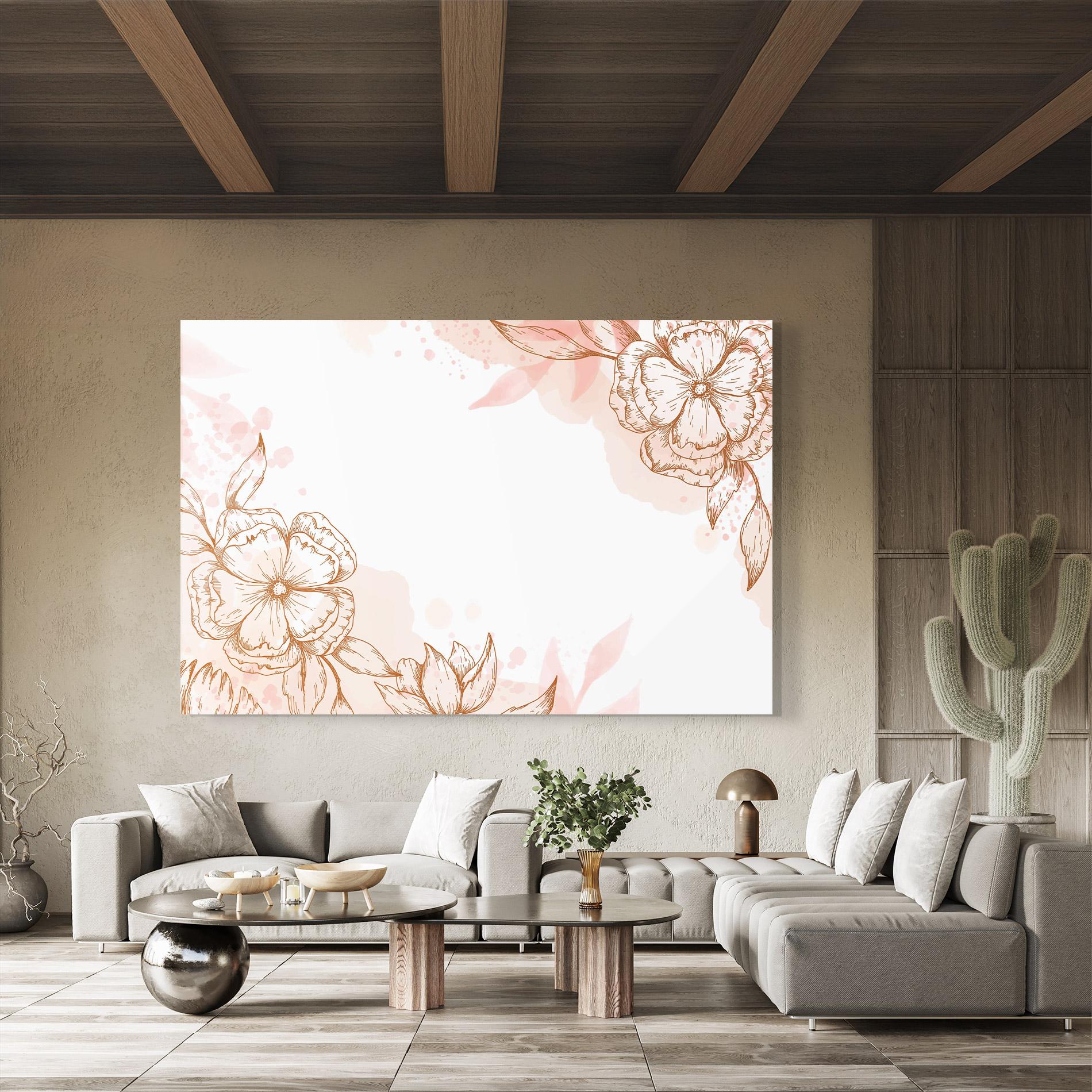 Glasbild Red Brown Line mockup 8