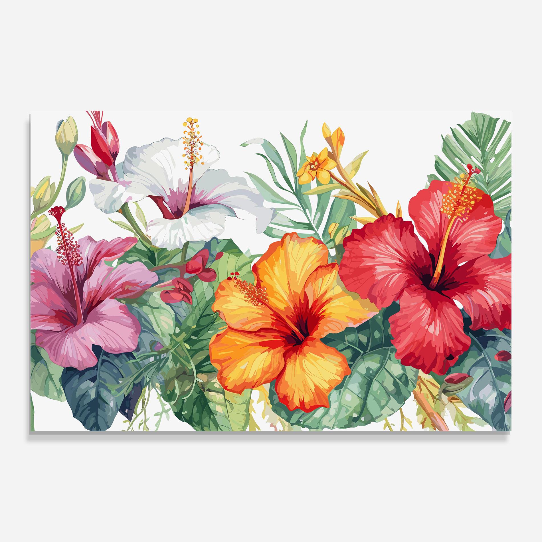 Glasbild Exotic Flowers mockup 0