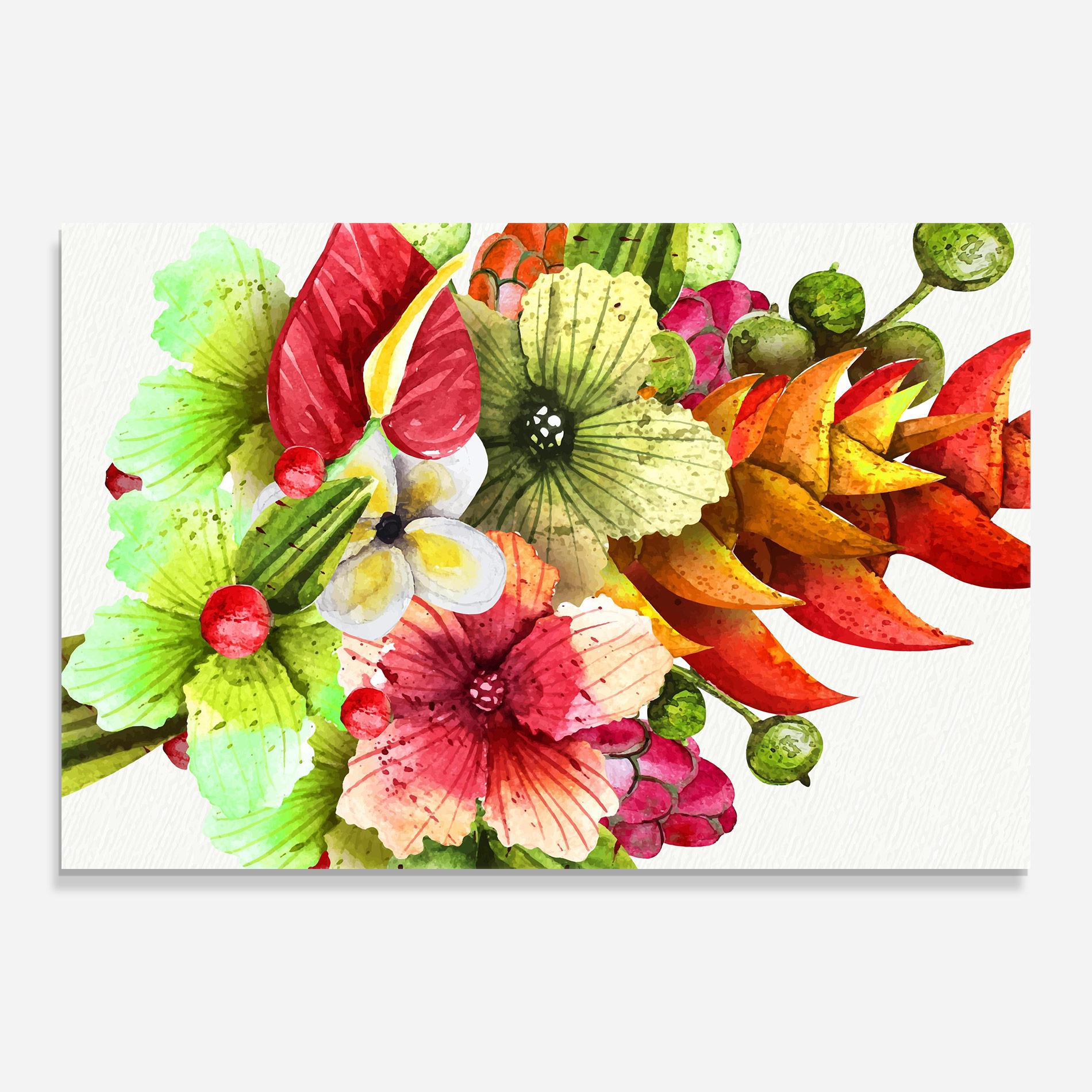 Glasbild Exotic Green Orange mockup 0