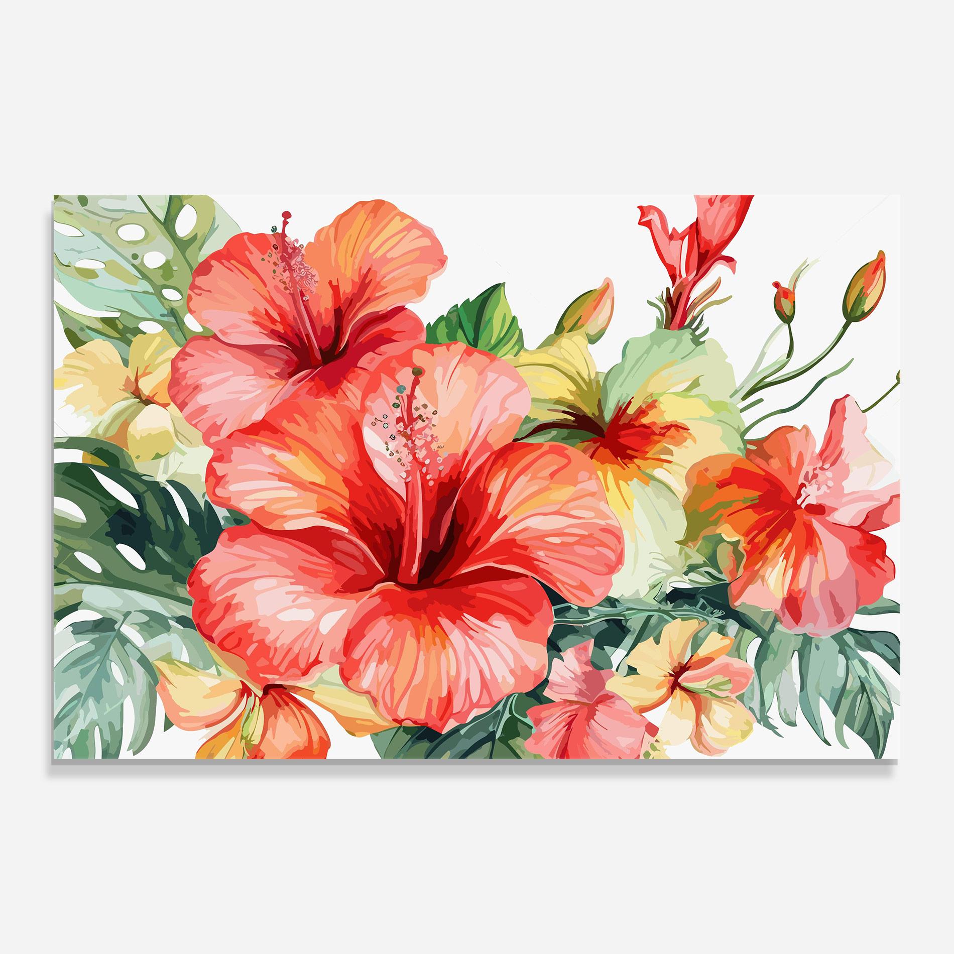 Glasbild Exotic Red Flower mockup 0