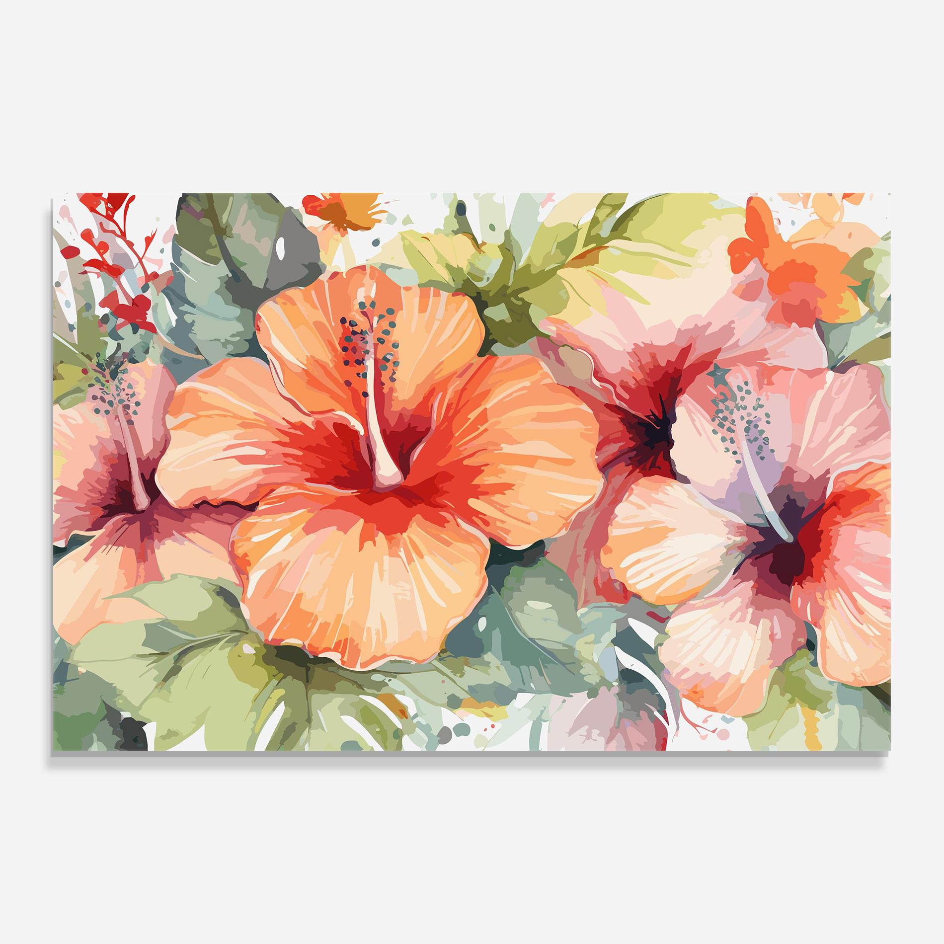 Glasbild Pastel Exotic Flower mockup 0
