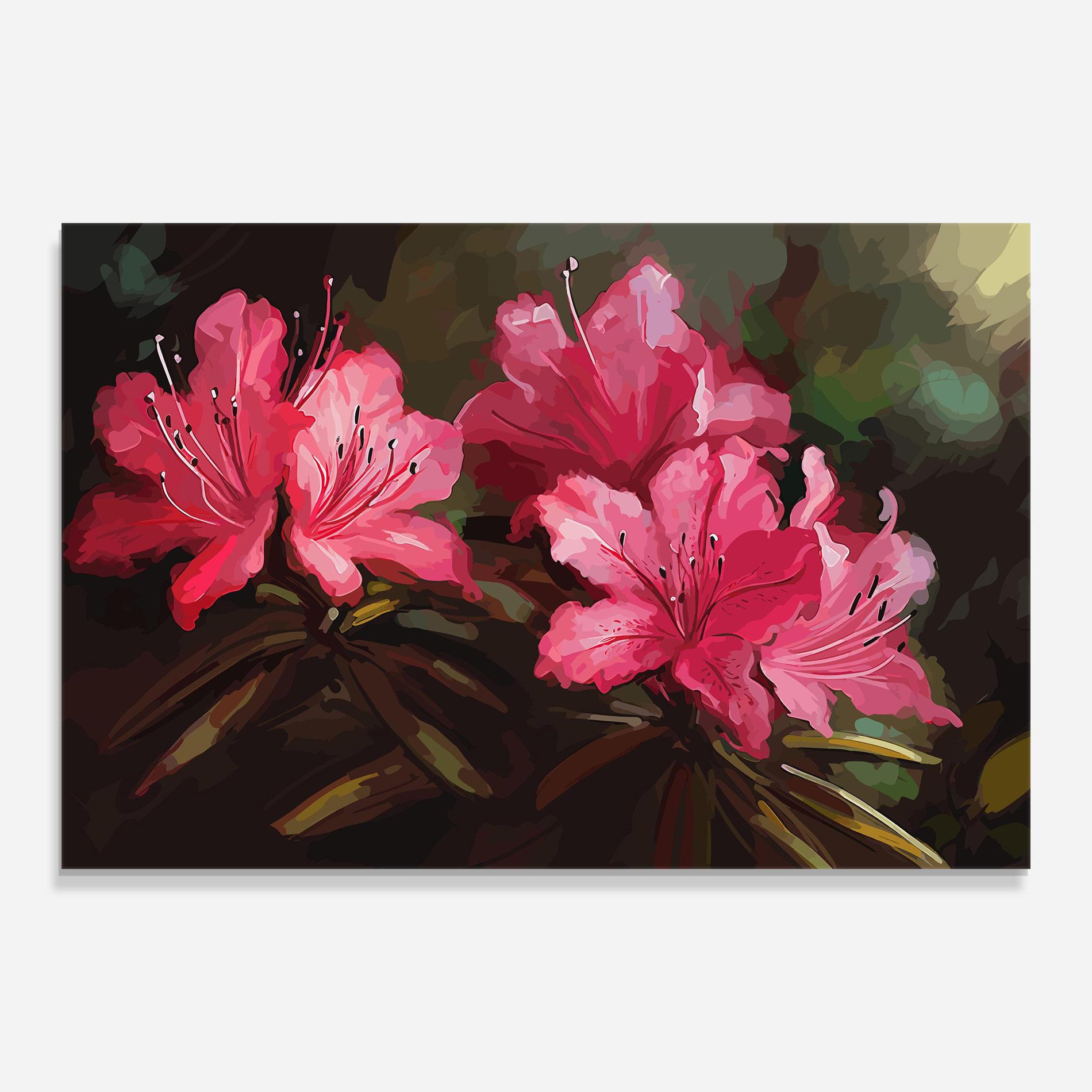 Glasbild Pink Exotic Art mockup 0