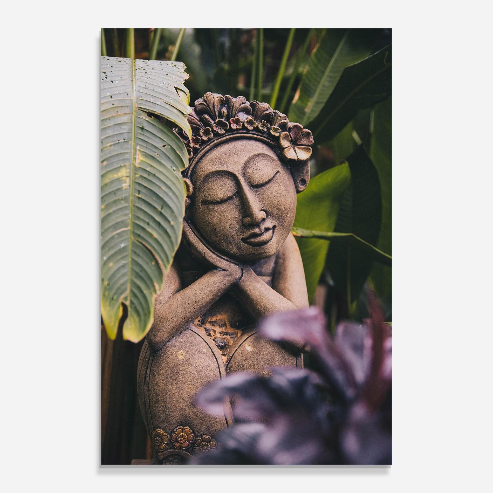 Glasbild Exotic Statue mockup 0