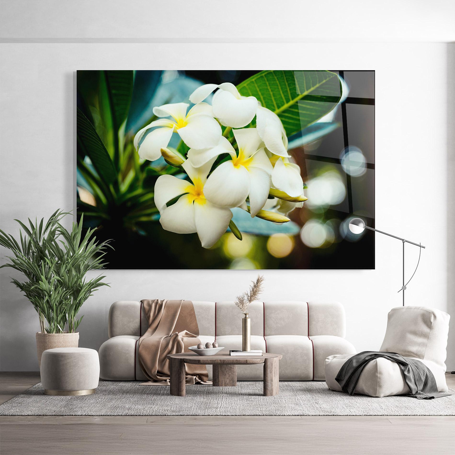 Glasbild Beautiful White Exotic mockup 9