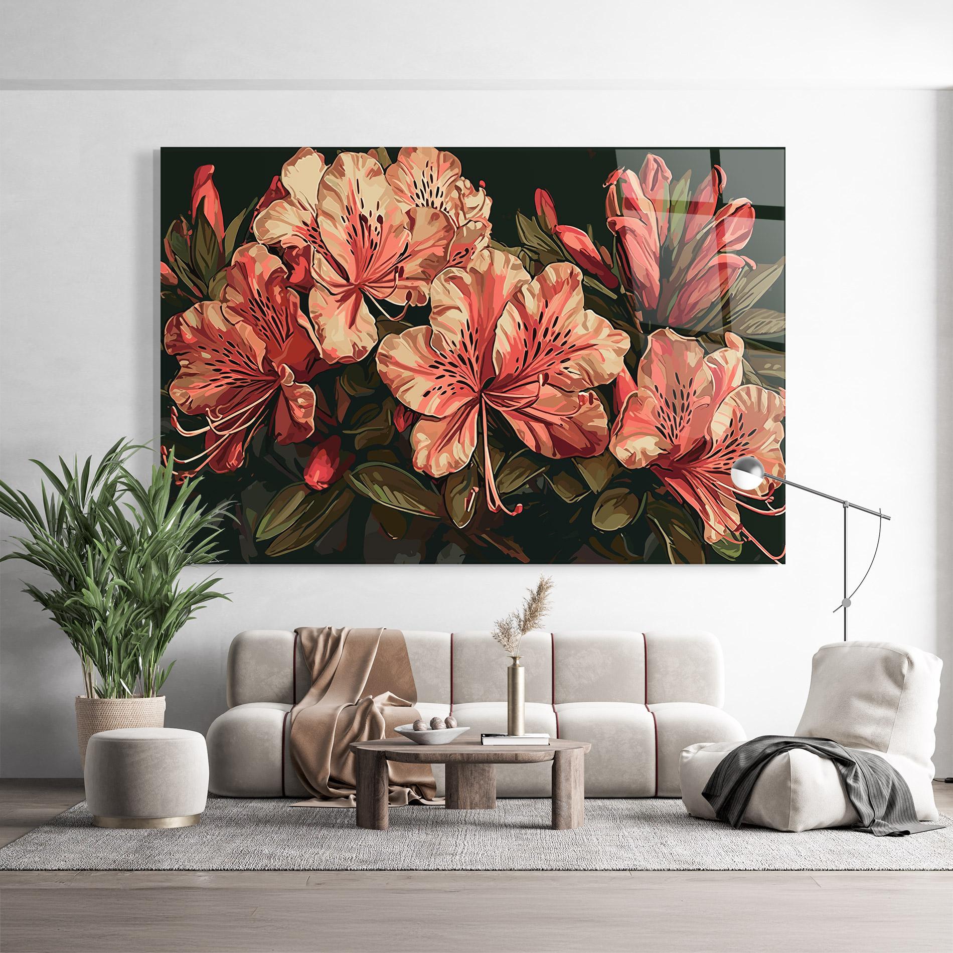 Glasbild Cream Exotic Art mockup 9