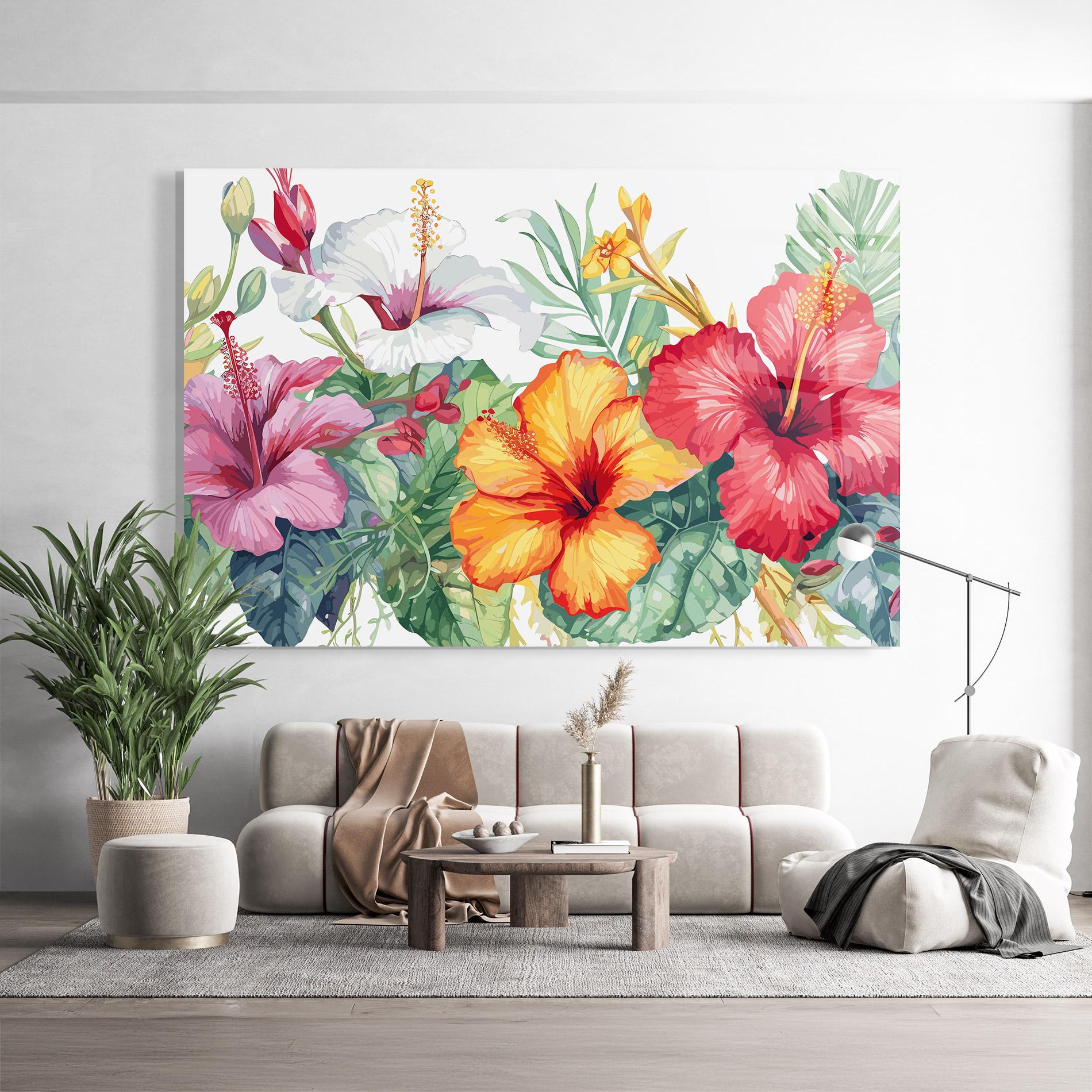 Glasbild Exotic Flowers mockup 9