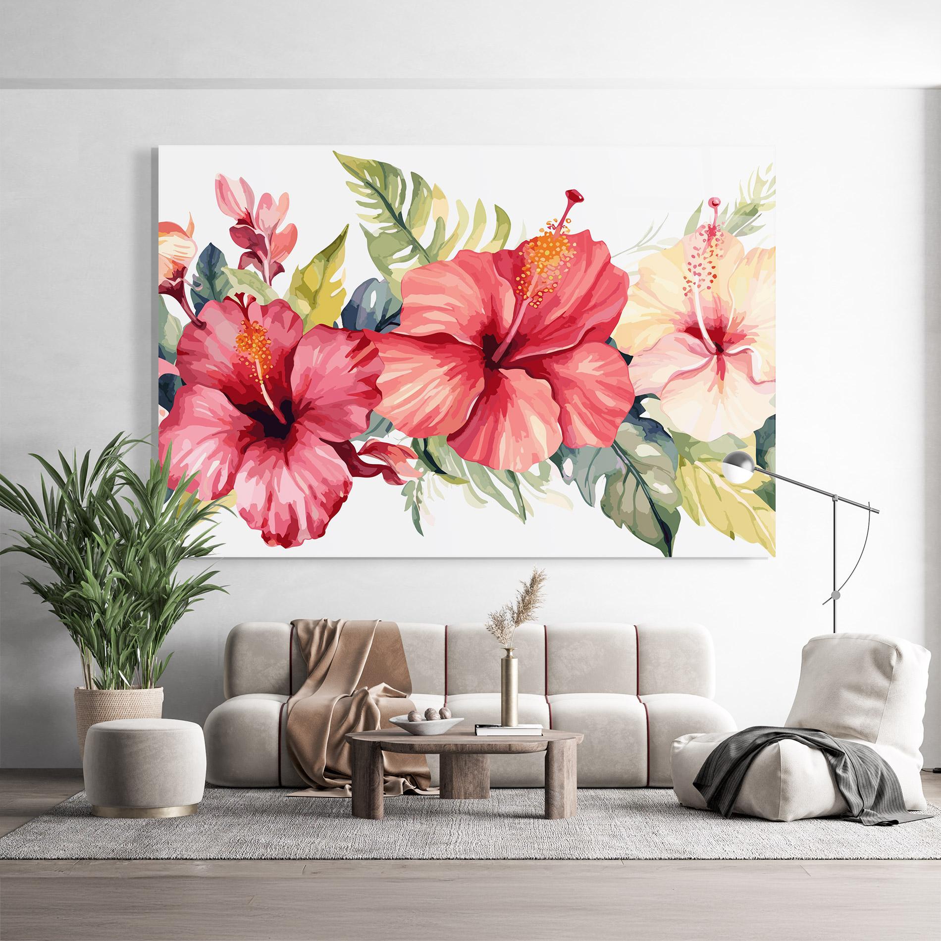 Glasbild Flowers Exotic Art mockup 9