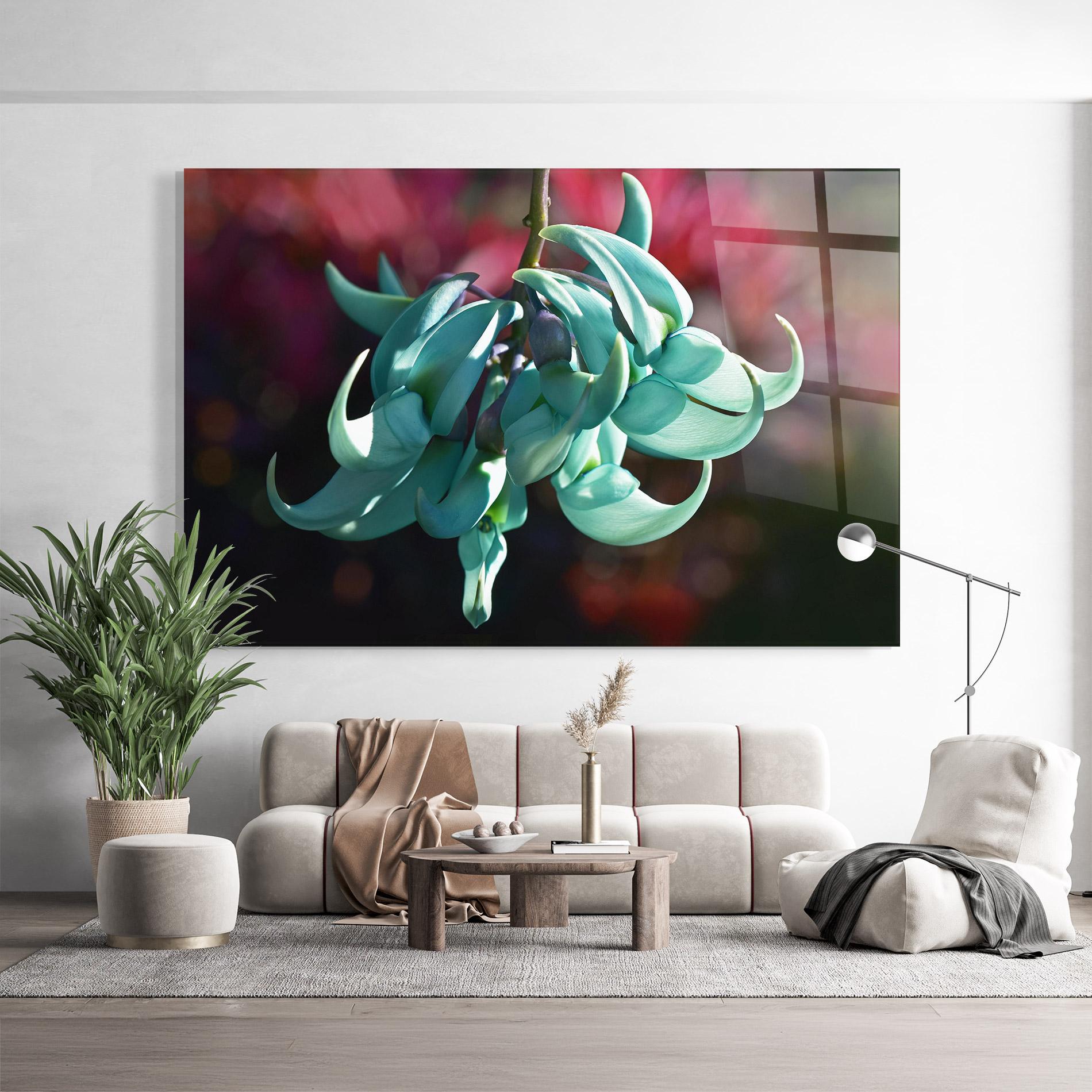 Glasbild Pastel Green Plant mockup 9