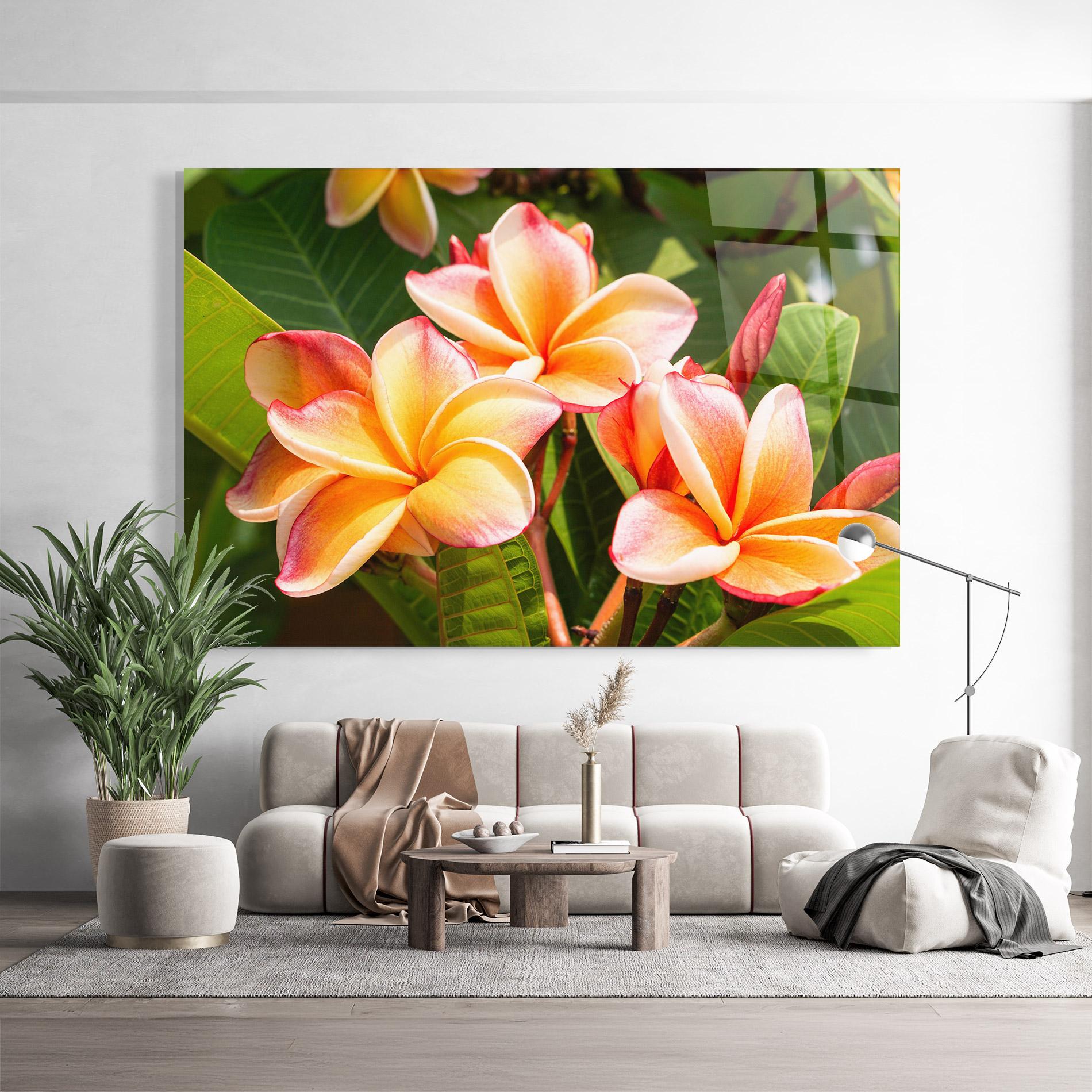 Glasbild Pretty Plumeria mockup 9