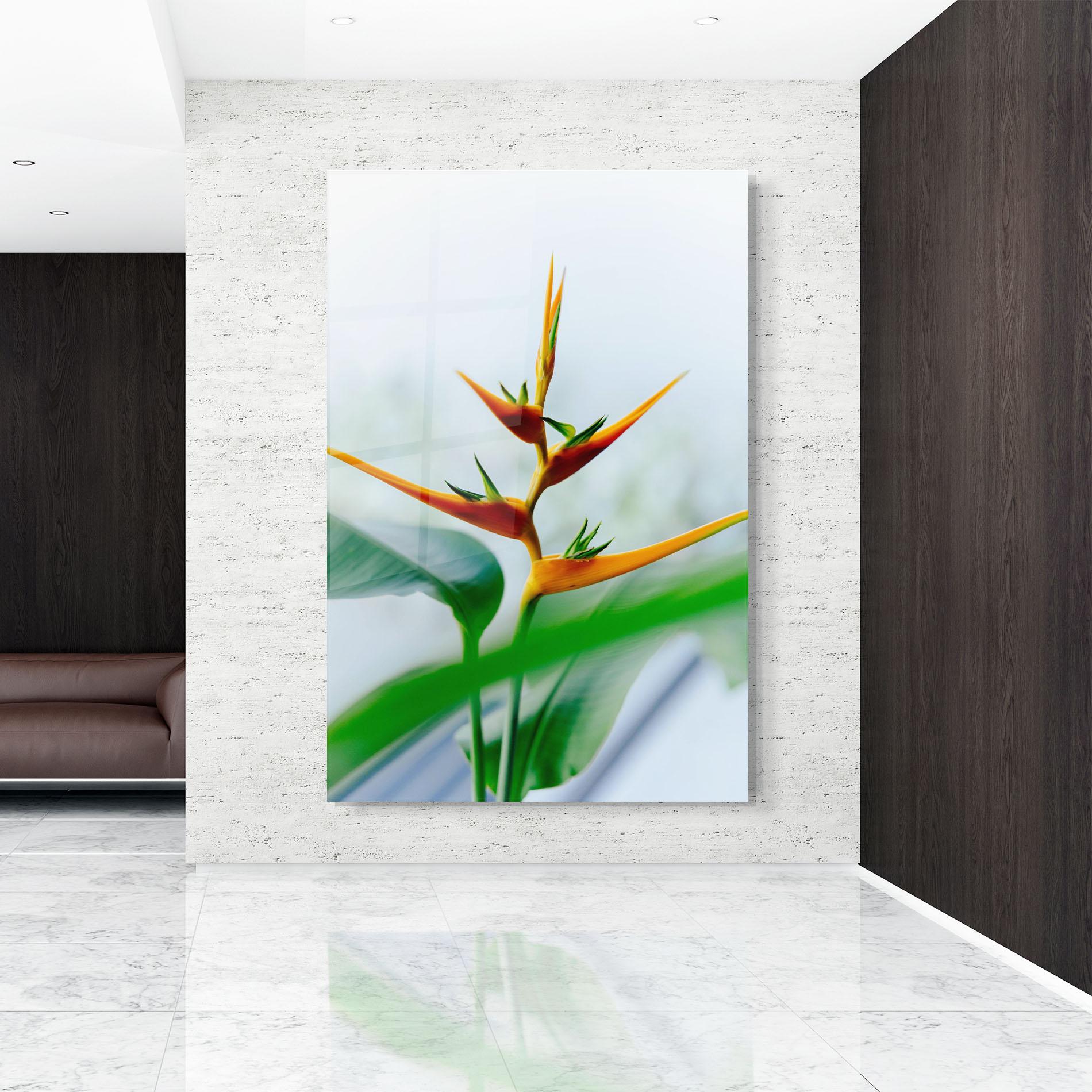 Glasbild Exotic Orange Green mockup 9