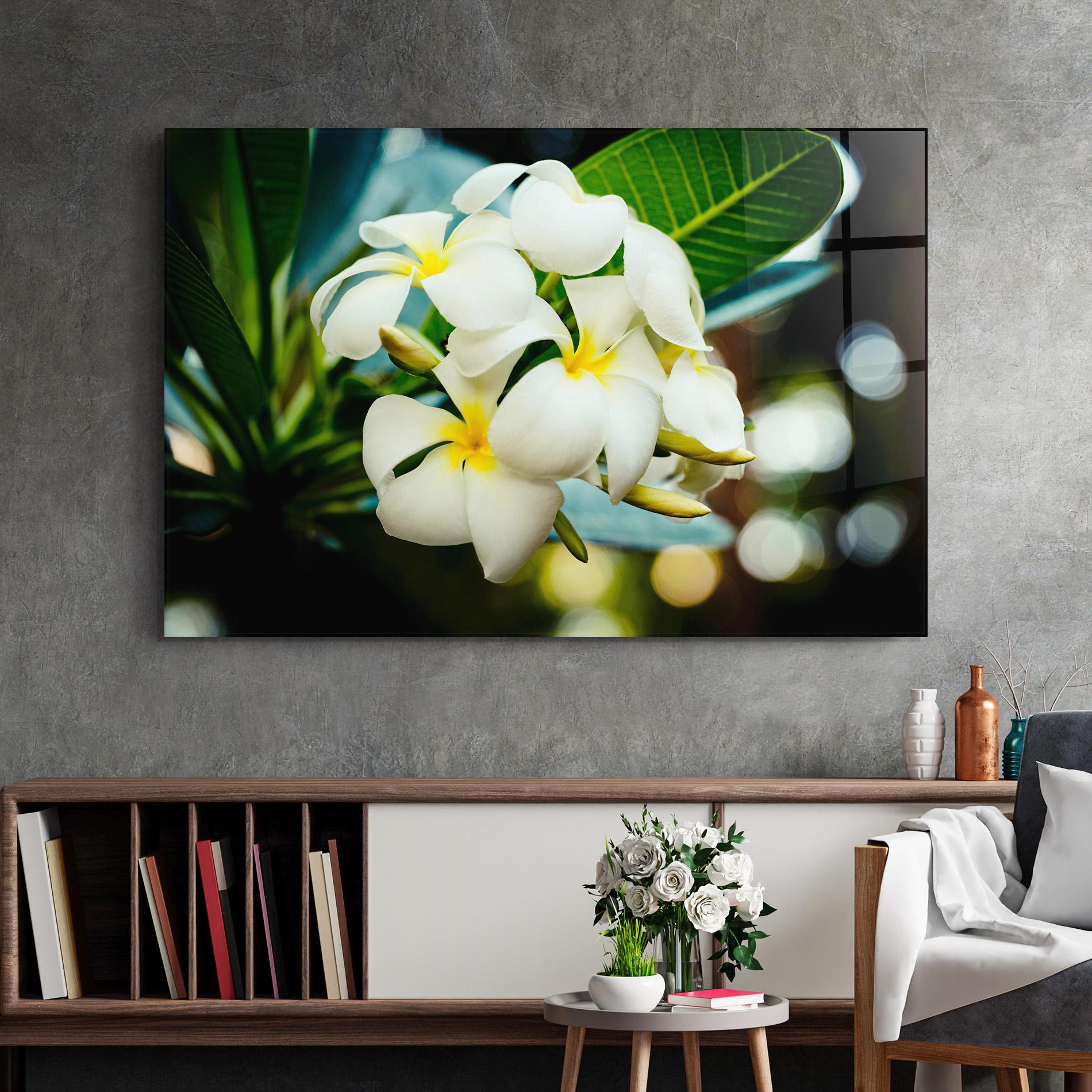 Glasbild Beautiful White Exotic mockup 2
