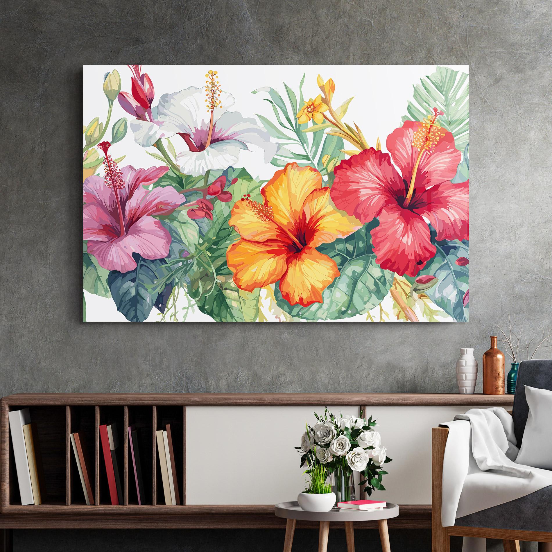 Glasbild Exotic Flowers mockup 2