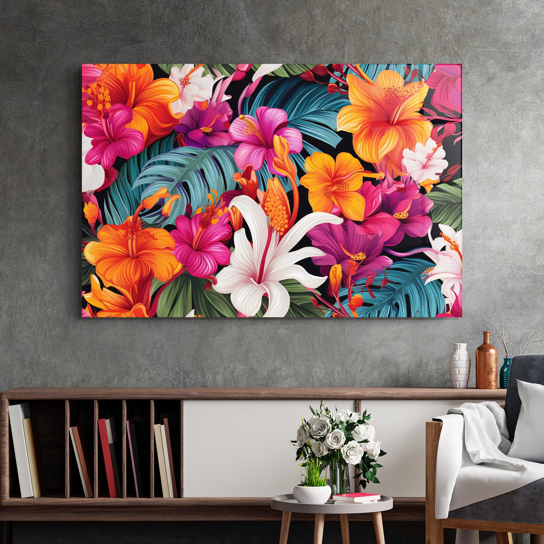 Glasbild Exotic Patern mockup 2