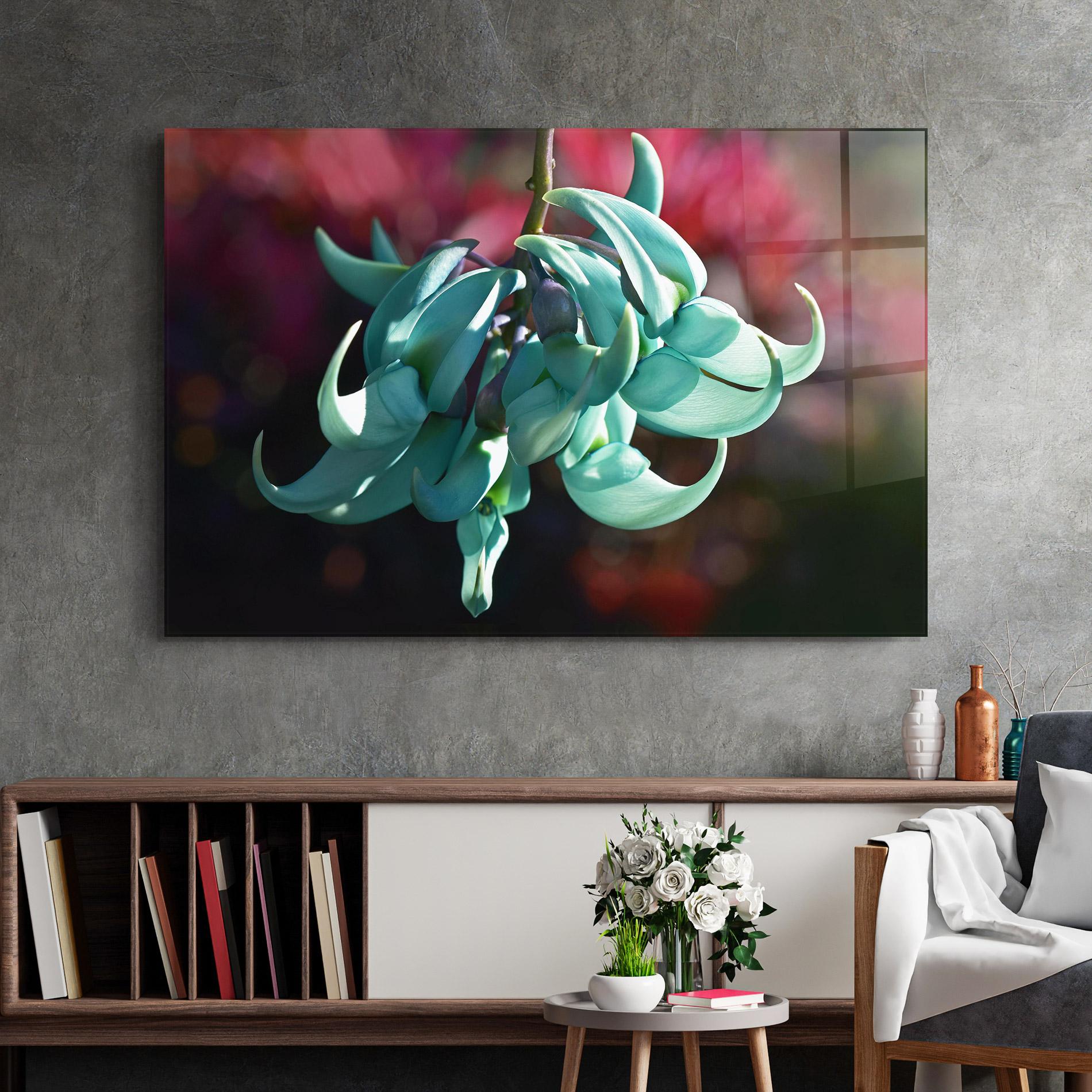 Glasbild Pastel Green Plant mockup 2