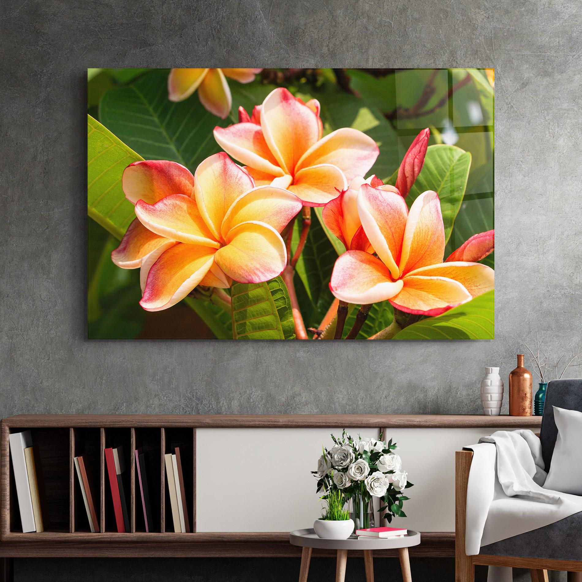 Glasbild Pretty Plumeria mockup 2