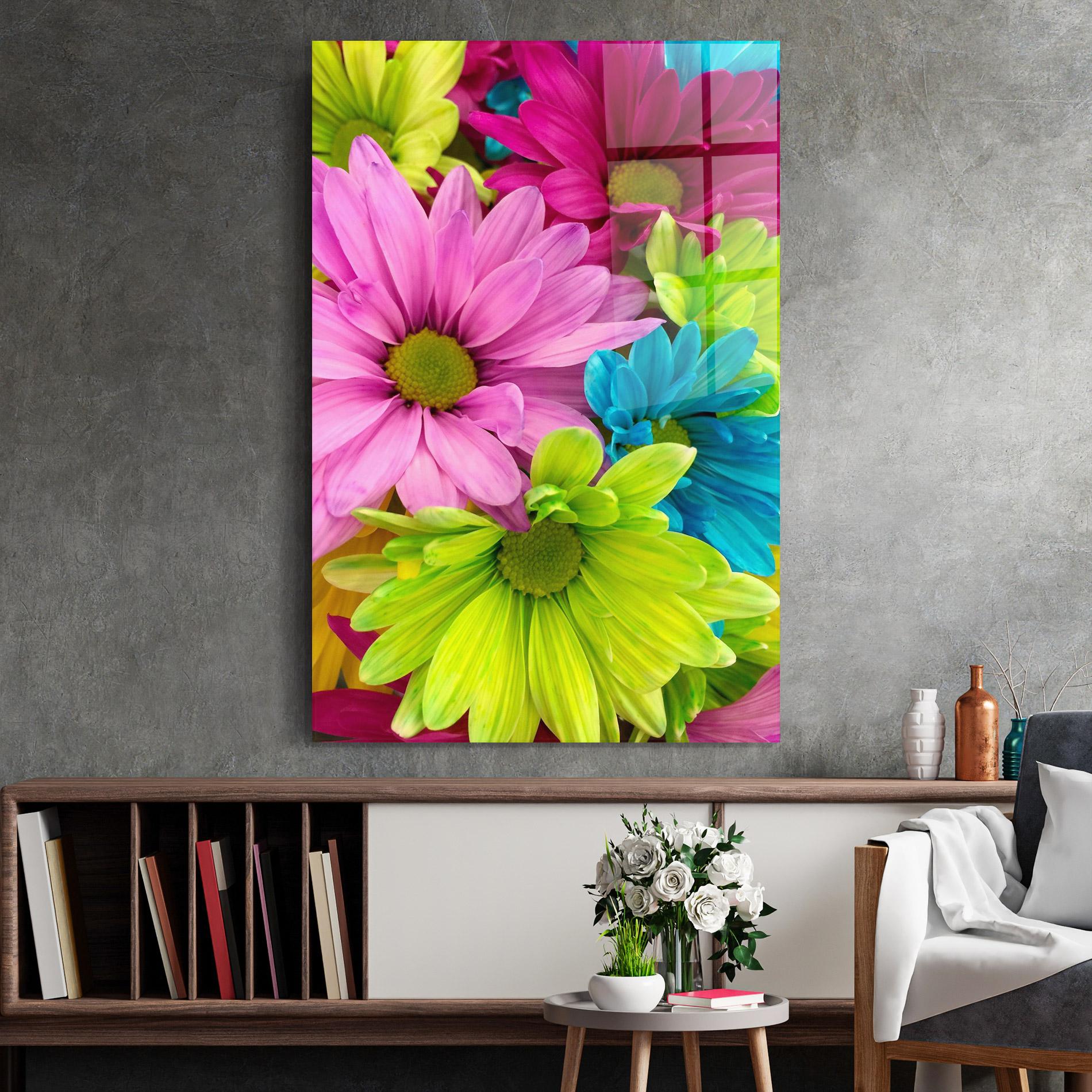 Glasbild Three Shades Of Flower mockup 2