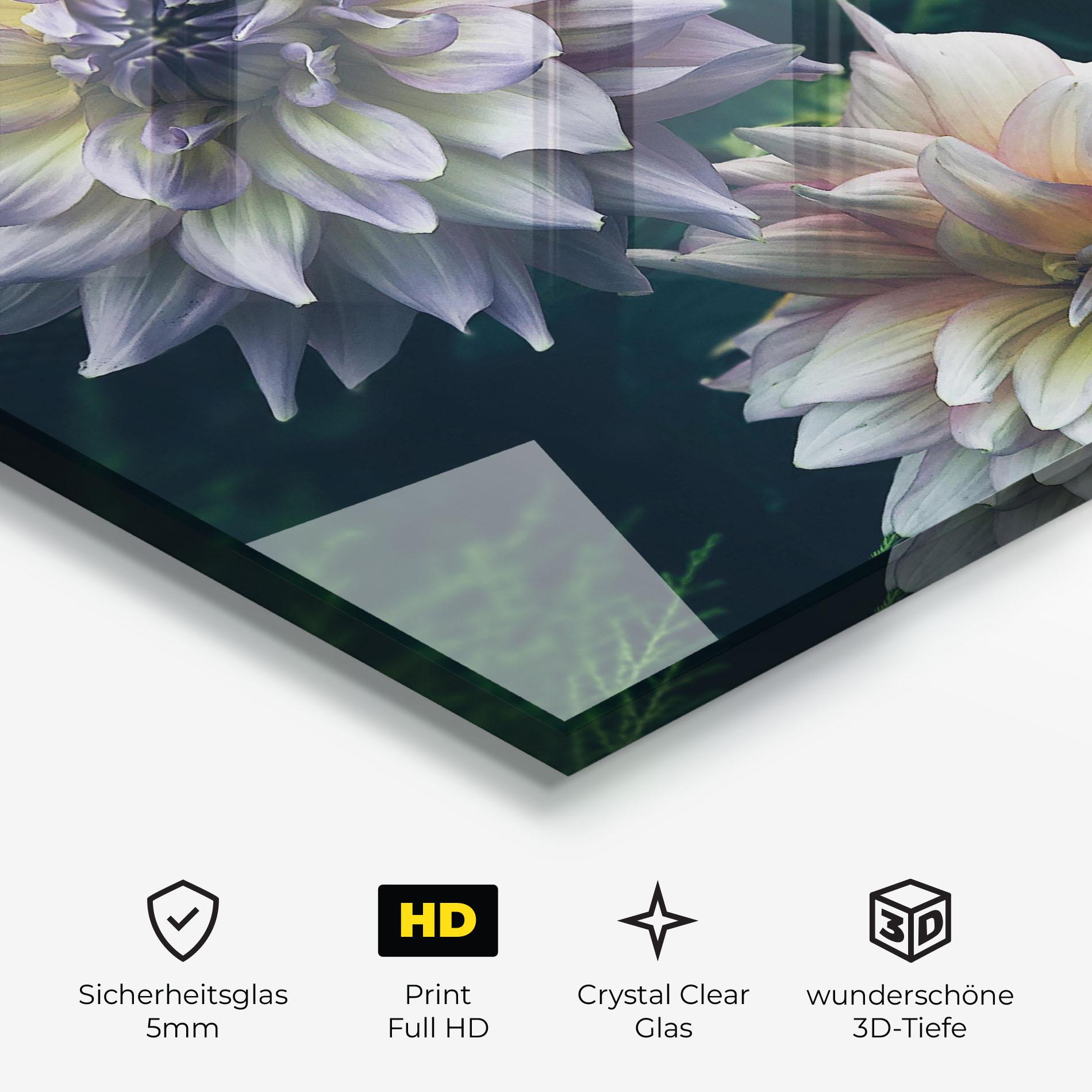 Glasbild Dahlia Flowers mockup 3