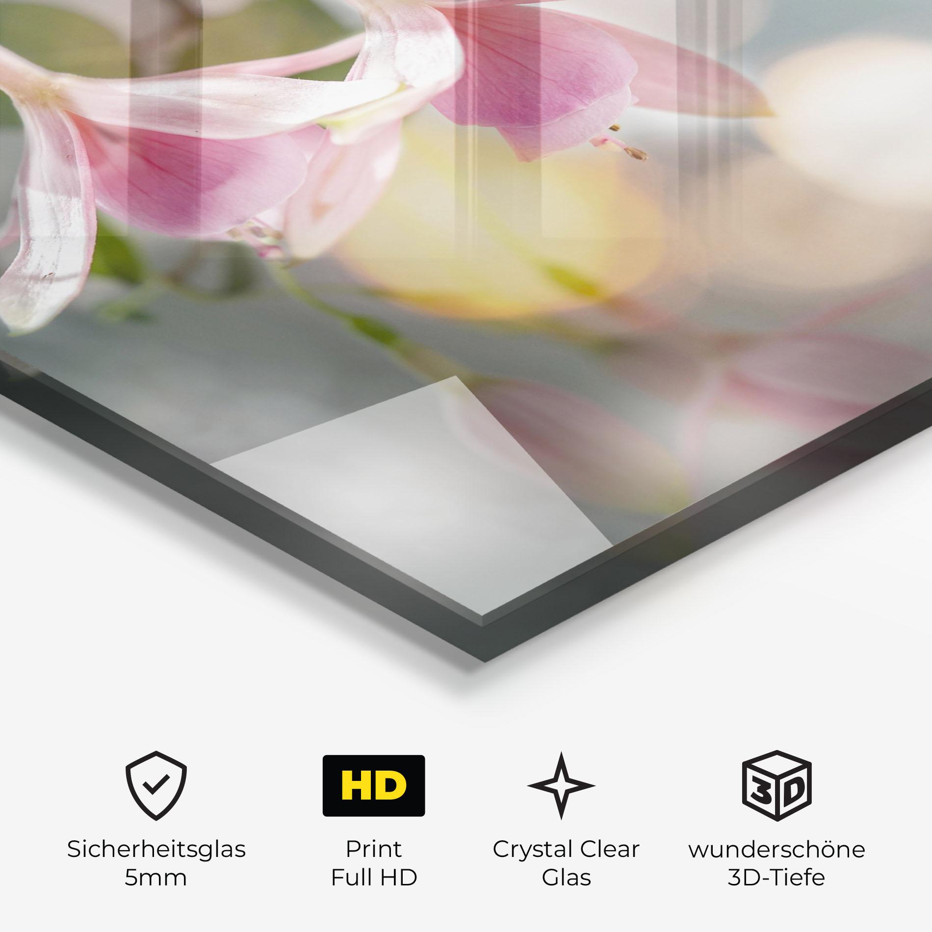 Glasbild Dreamy Pink Exotic mockup 3