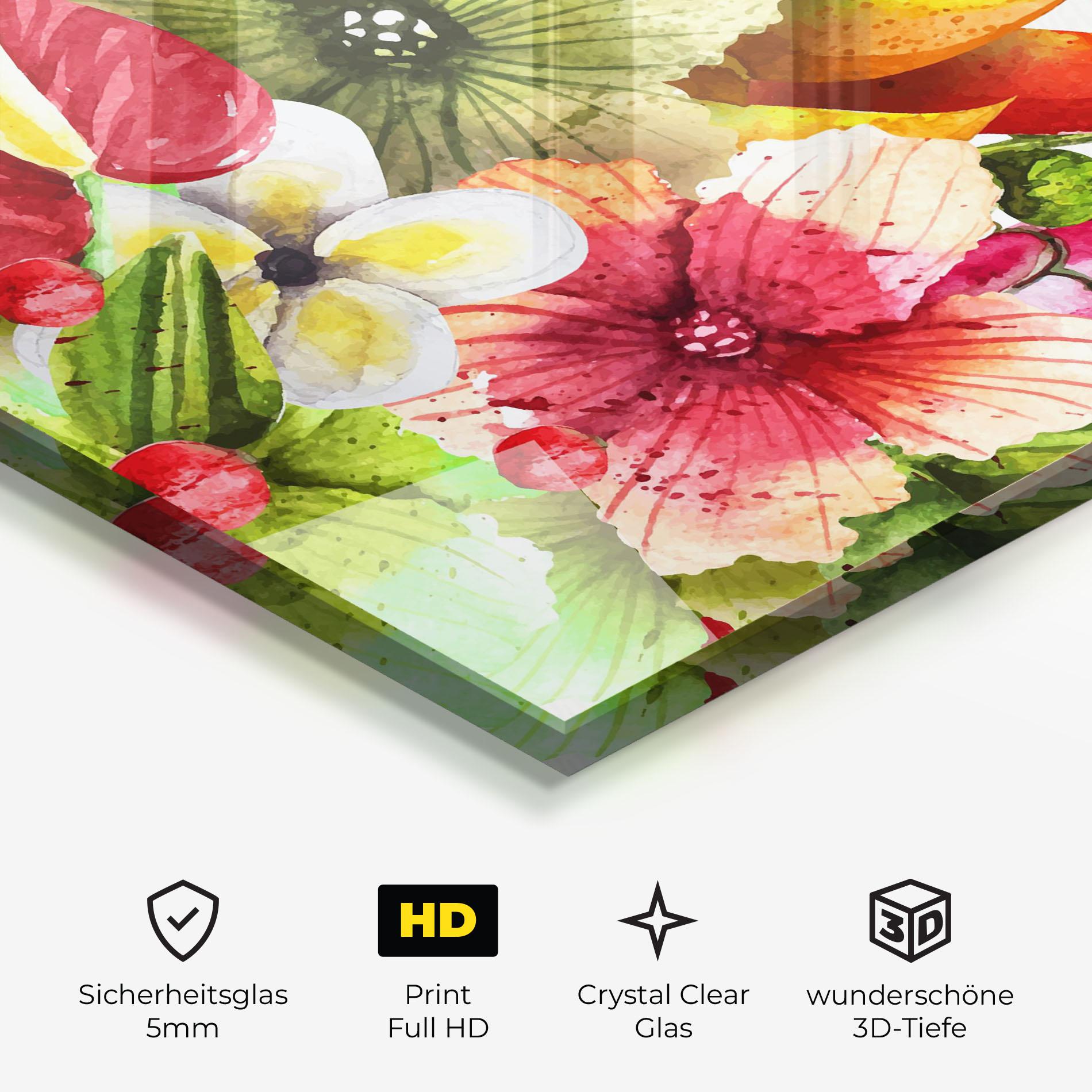 Glasbild Exotic Green Orange mockup 3