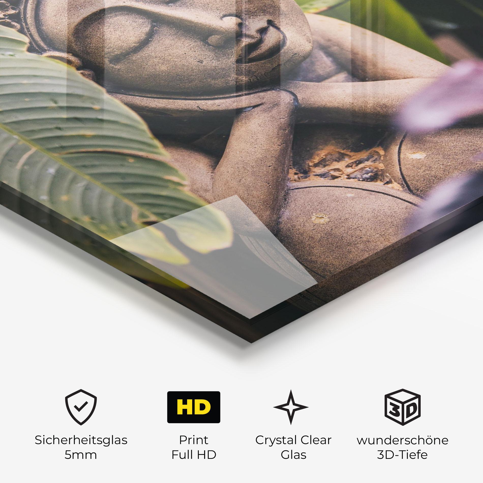 Glasbild Exotic Statue mockup 3