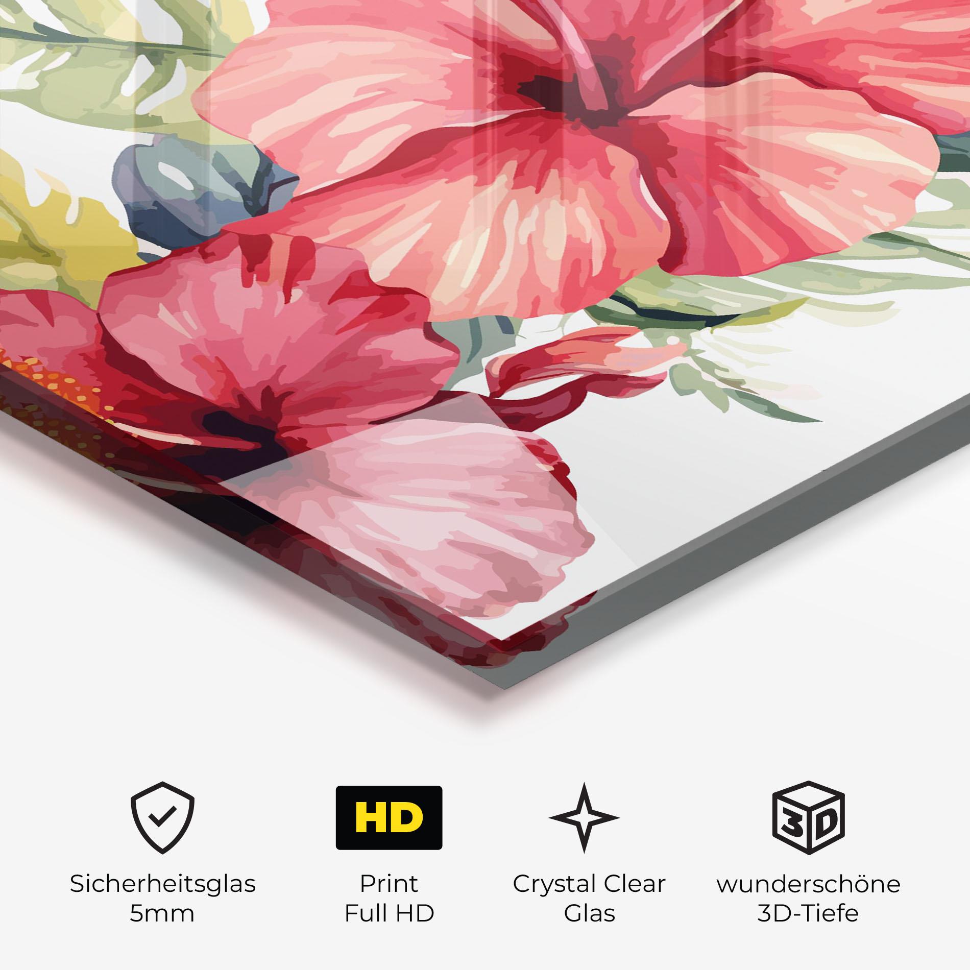 Glasbild Flowers Exotic Art mockup 3