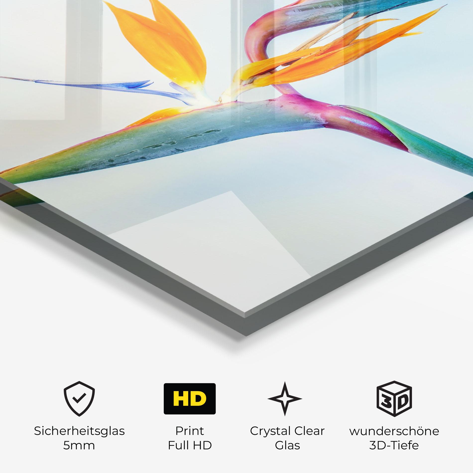 Glasbild Green Orange Exotic mockup 3