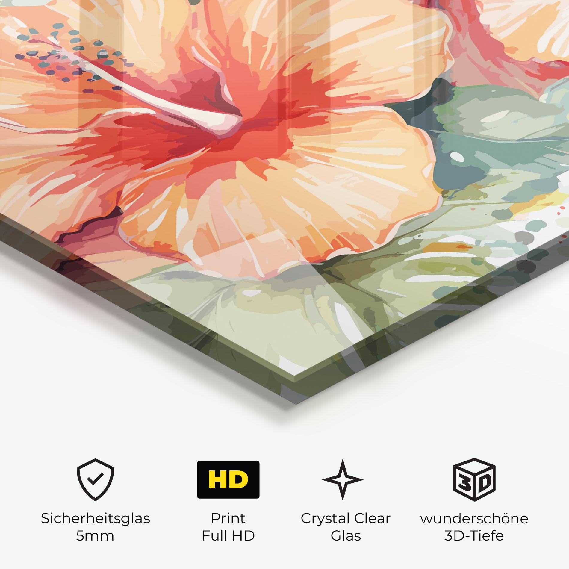 Glasbild Pastel Exotic Flower mockup 3