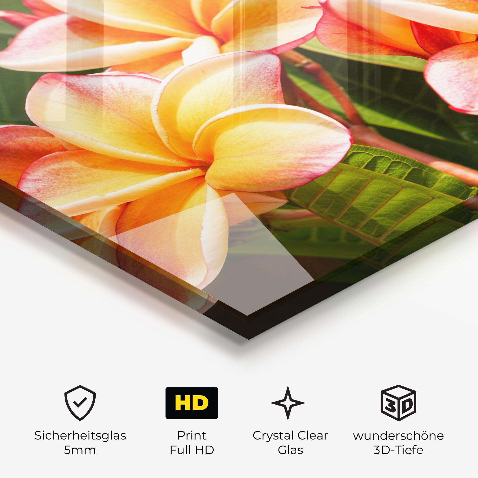 Glasbild Pretty Plumeria mockup 3