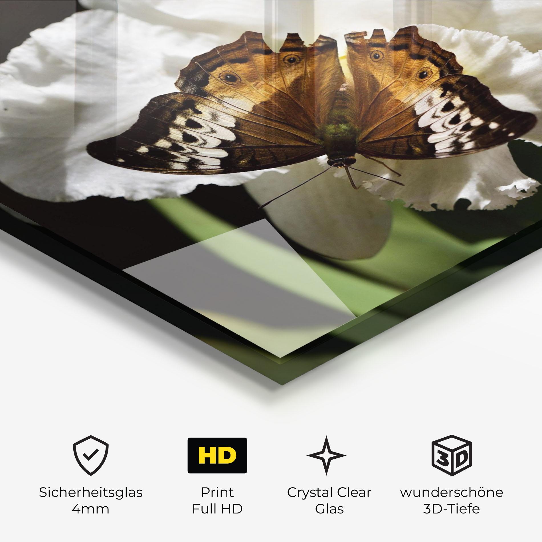 Glasbild Butterfly Exotic Plant mockup 3