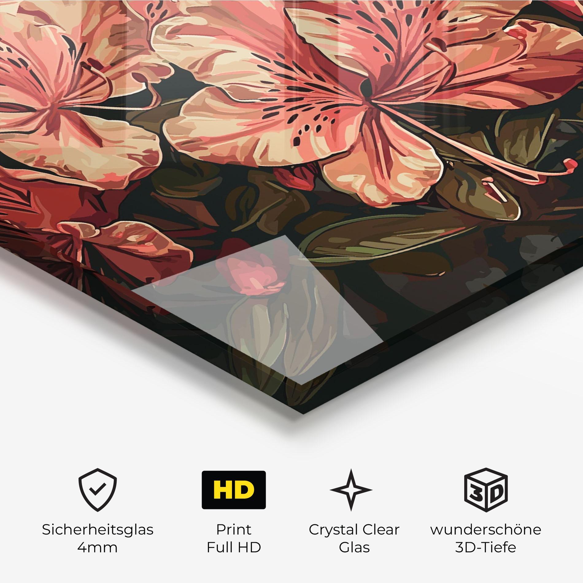 Glasbild Cream Exotic Art mockup 3