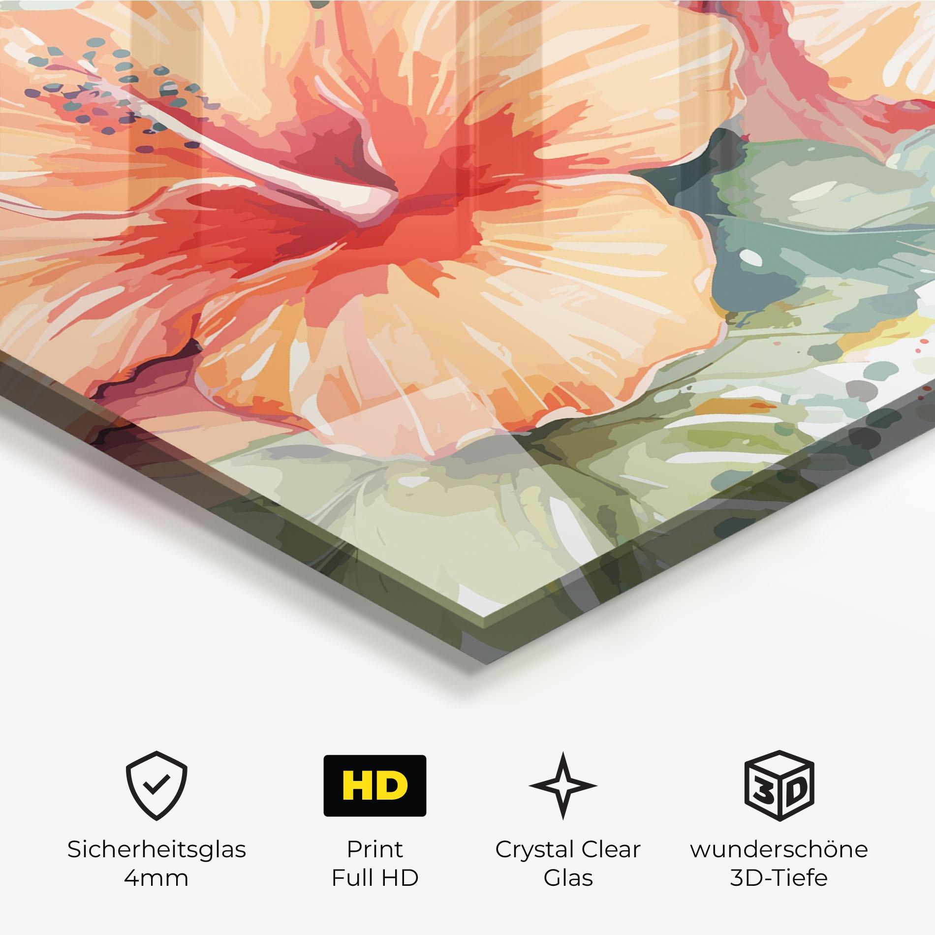 Glasbild Pastel Exotic Flower mockup 3