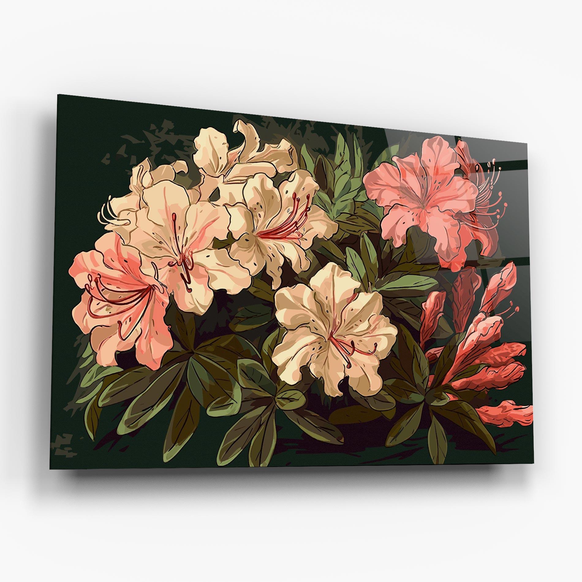 Glasbild Exotic Flowers Art mockup 6