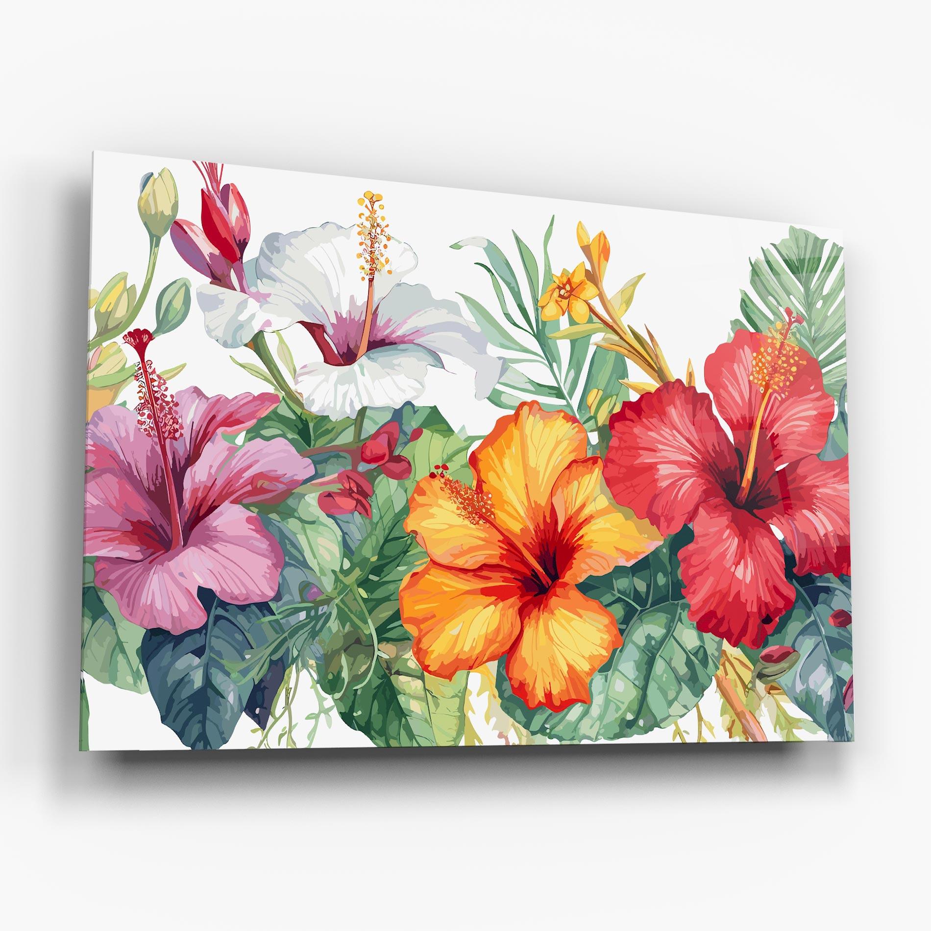 Glasbild Exotic Flowers mockup 6