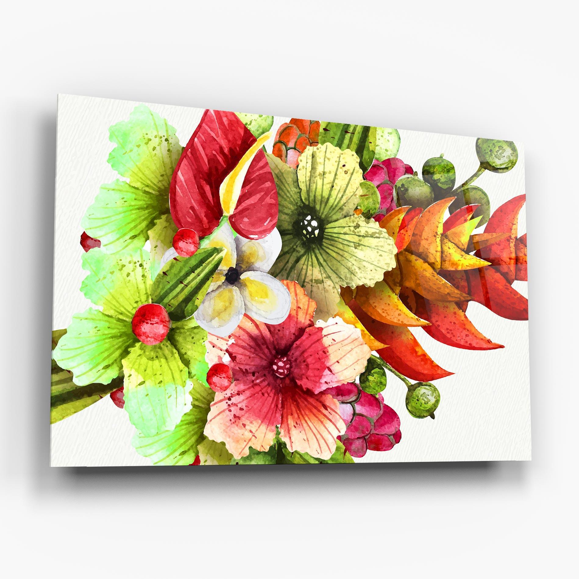 Glasbild Exotic Green Orange mockup 6