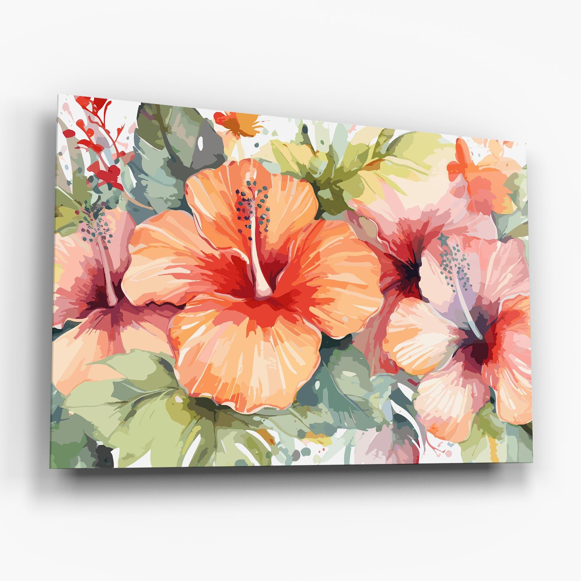 Glasbild Pastel Exotic Flower mockup 6