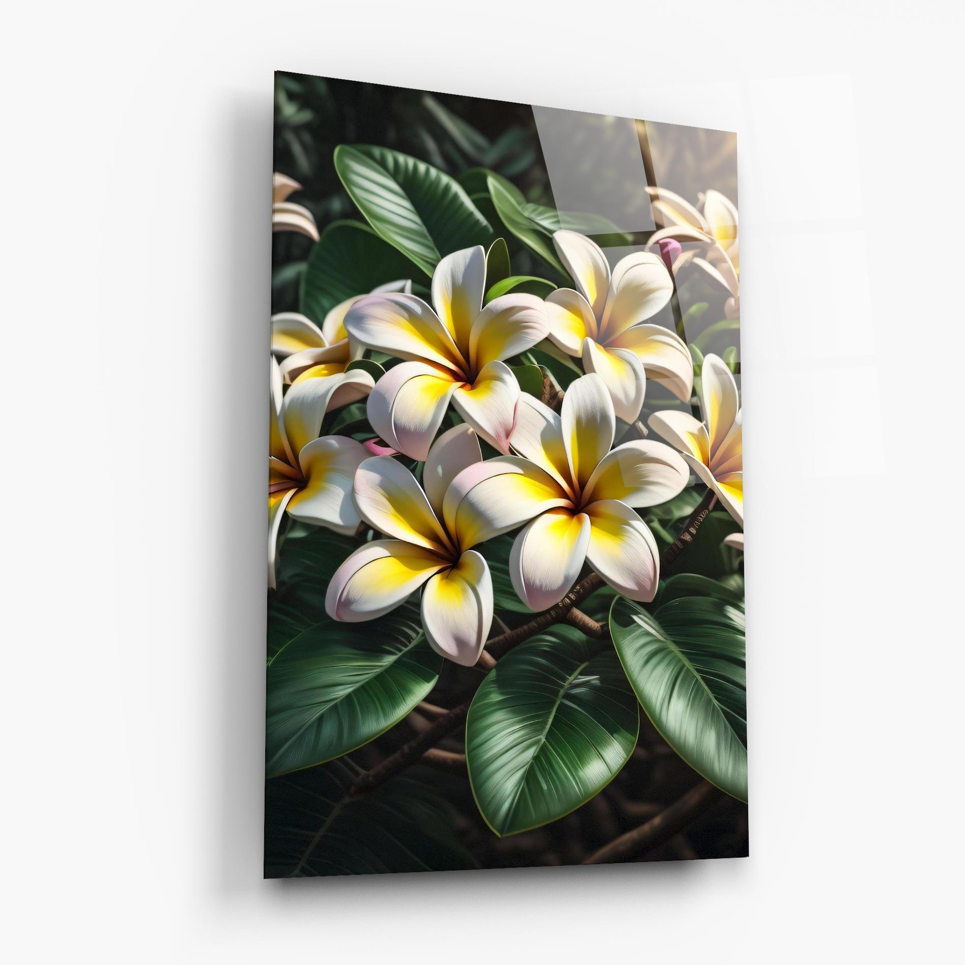 Glasbild Exotic White Yellow mockup 6