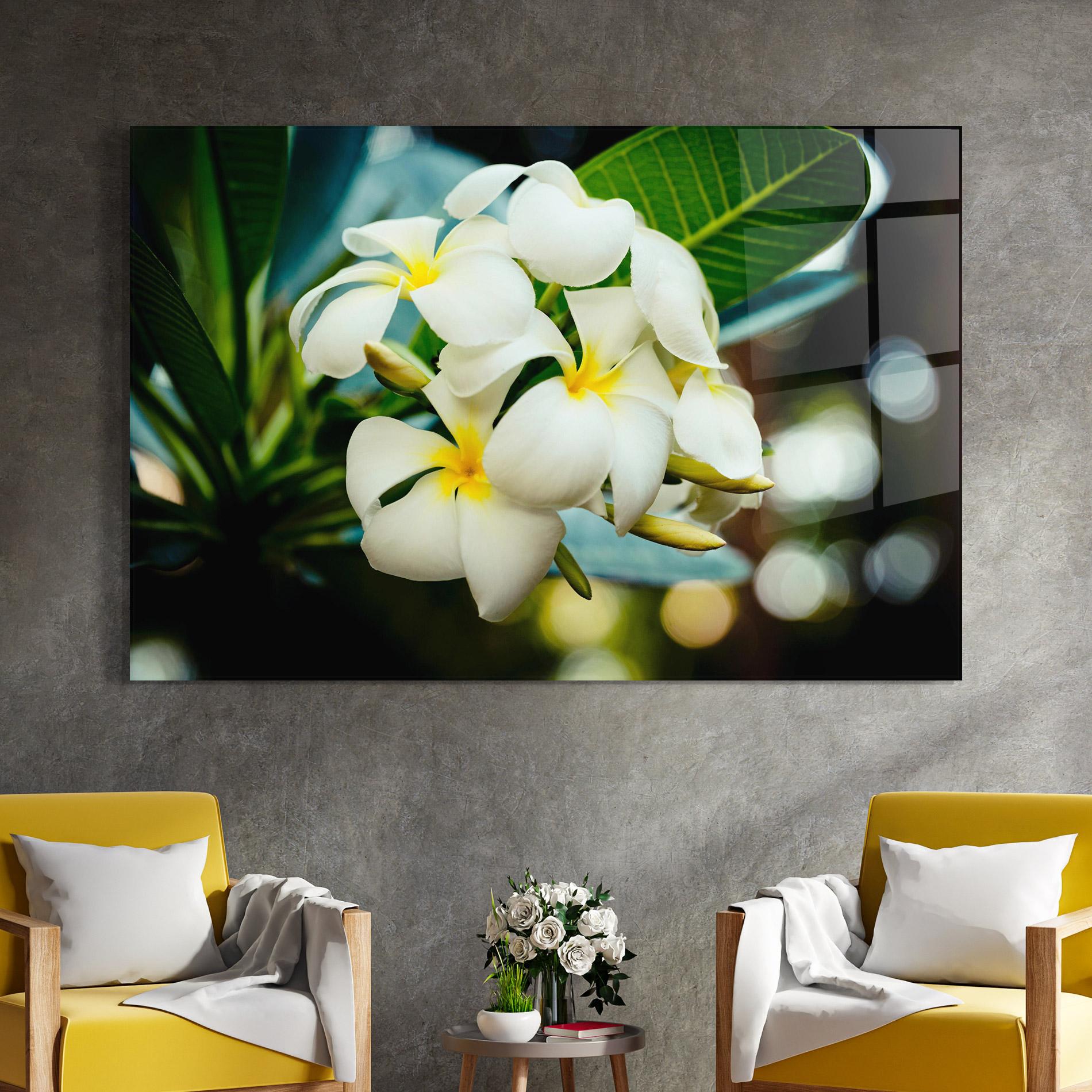 Glasbild Beautiful White Exotic mockup 4