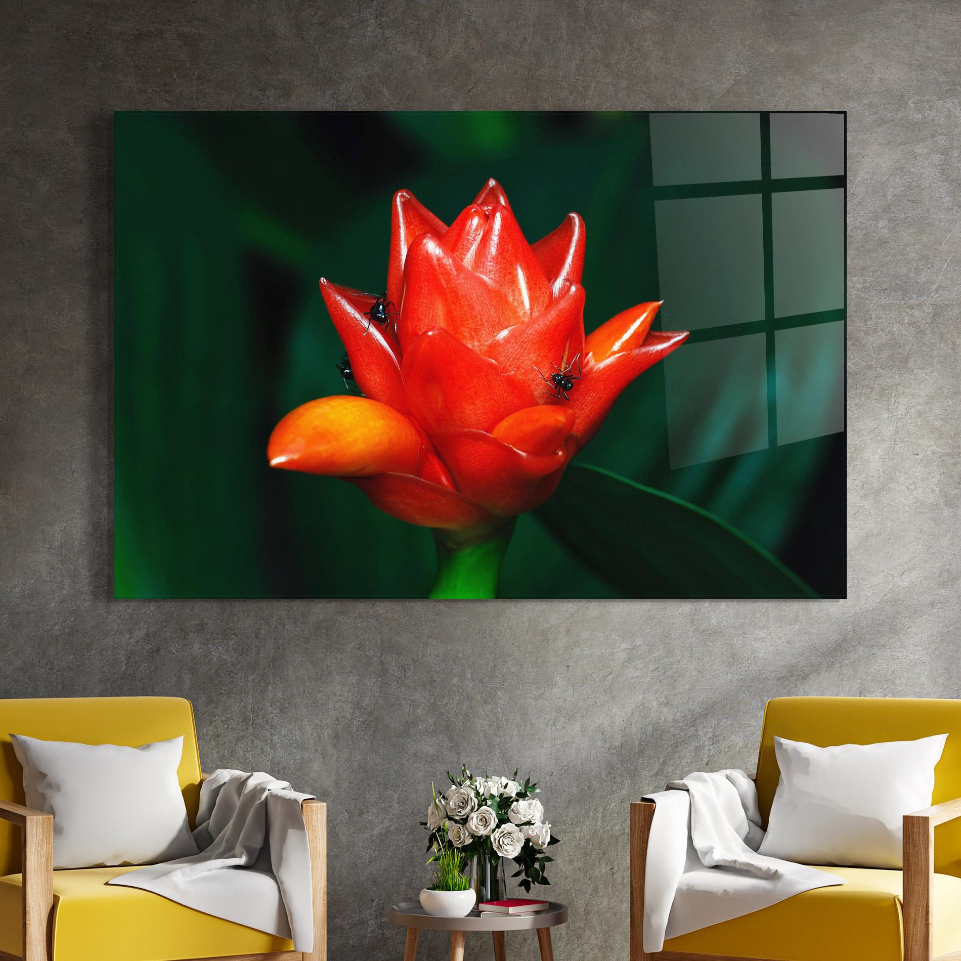 Glasbild Cool Orange Exotic mockup 4